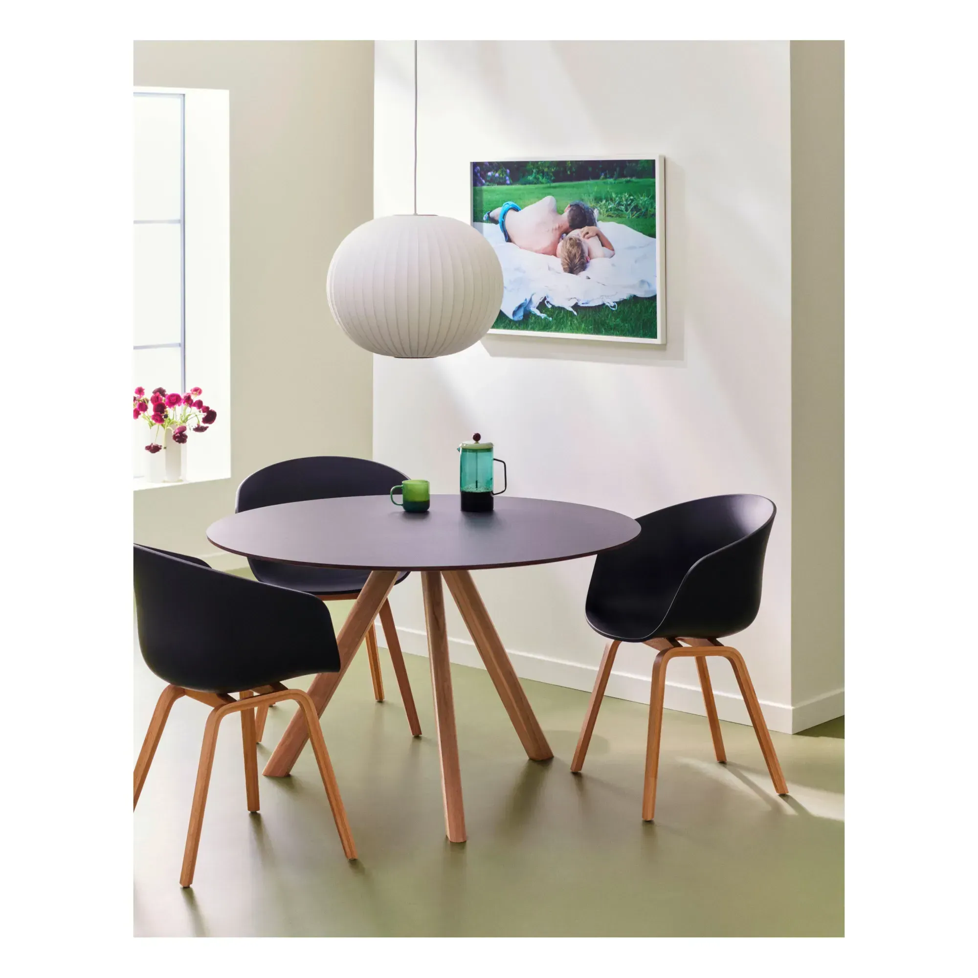 Nelson Saucer Bubble Medium Pendant Light - Off-White, Steel alternate view