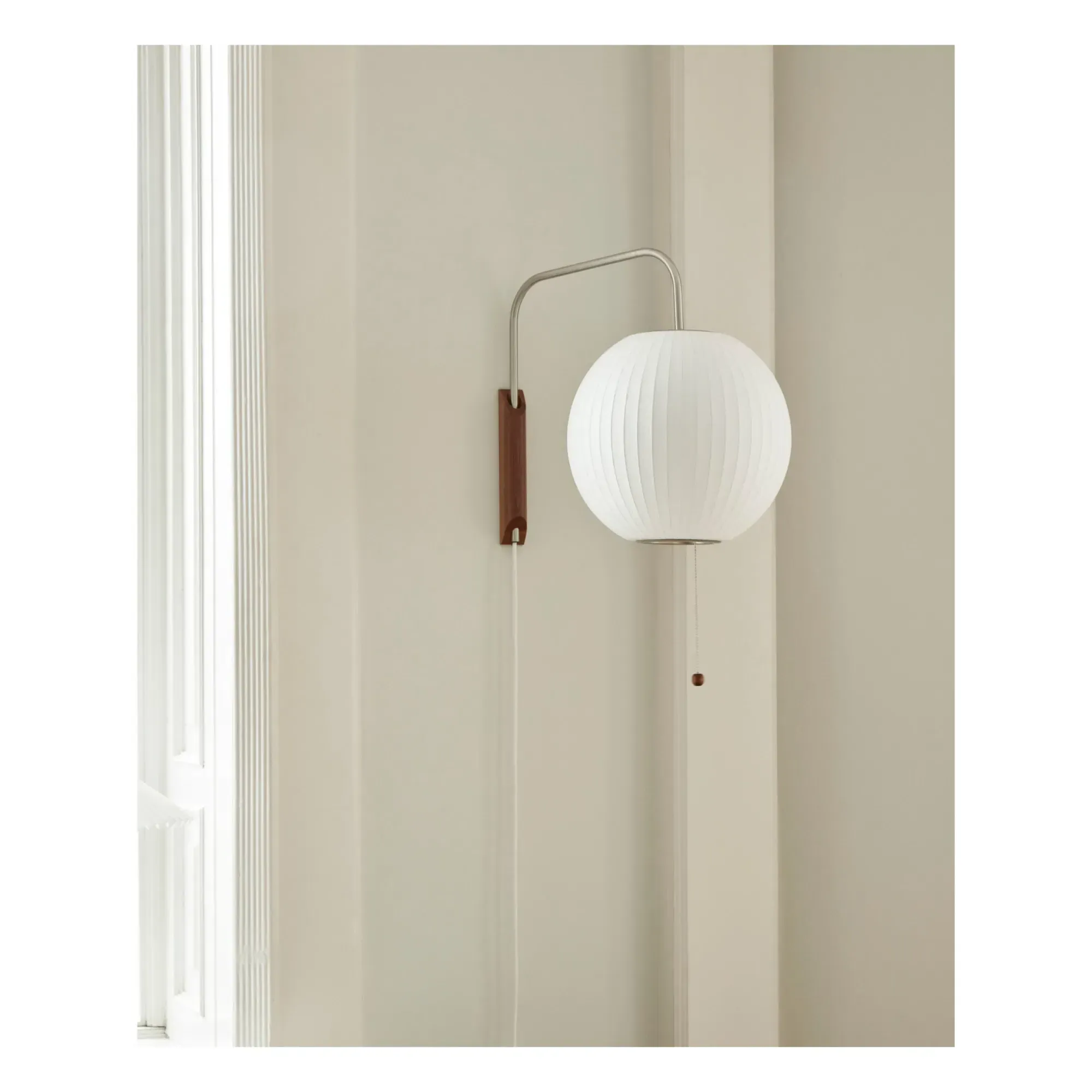 Nelson Saucer George Nelson Wall Lamp - Off-White, Polymer Fabric alternate view