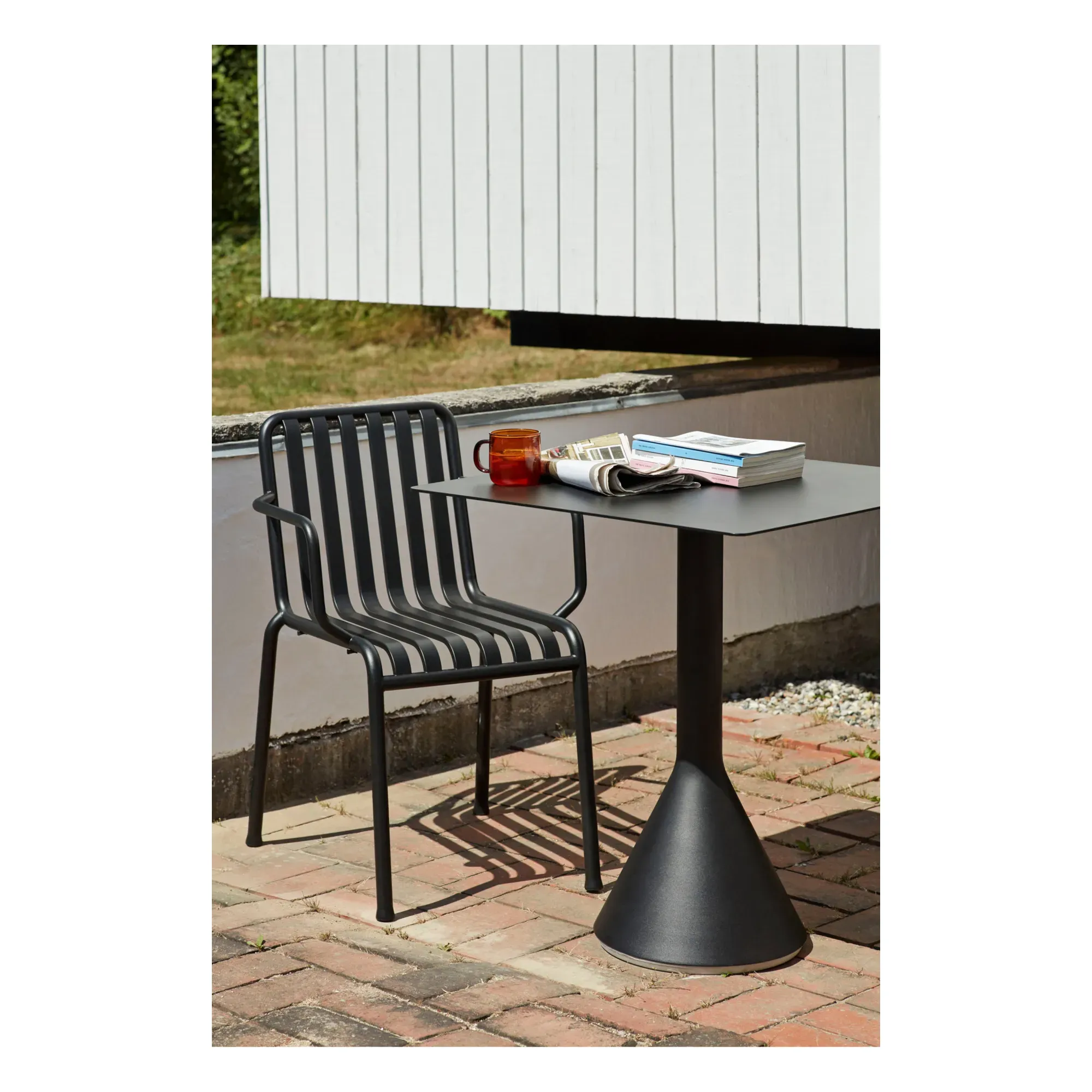 Palissade Cone Outdoor Dining Table - Charcoal Grey, Steel alternate view