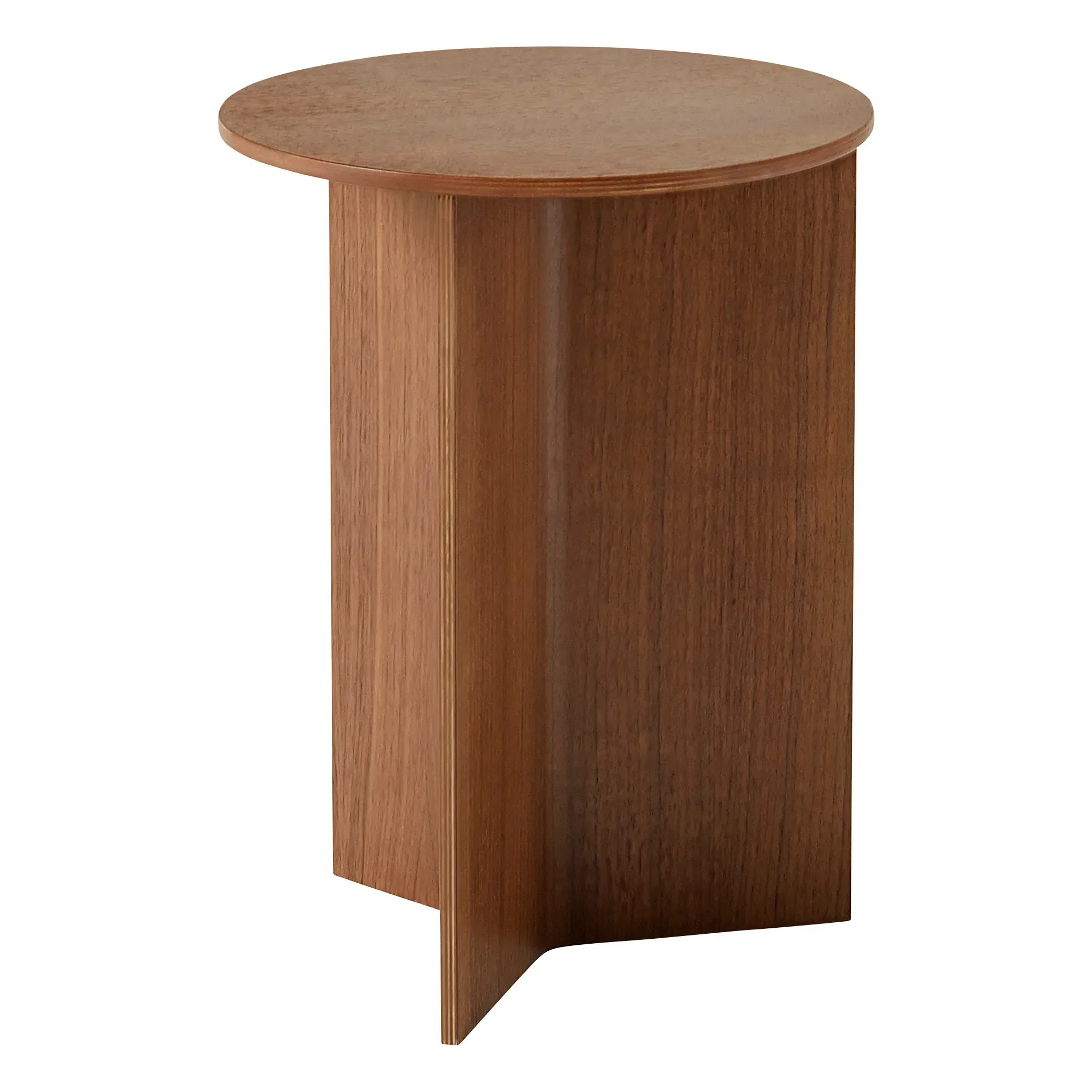 Slit Round Side Table - Walnut, Plywood product