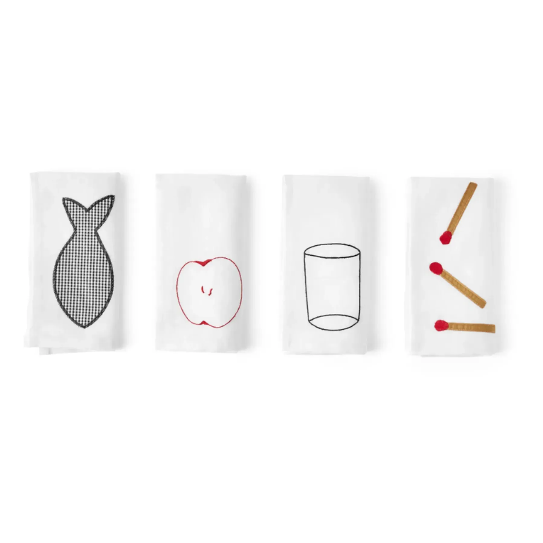 Sobremesa Napkins Set of 4 - White, Linen Cotton product