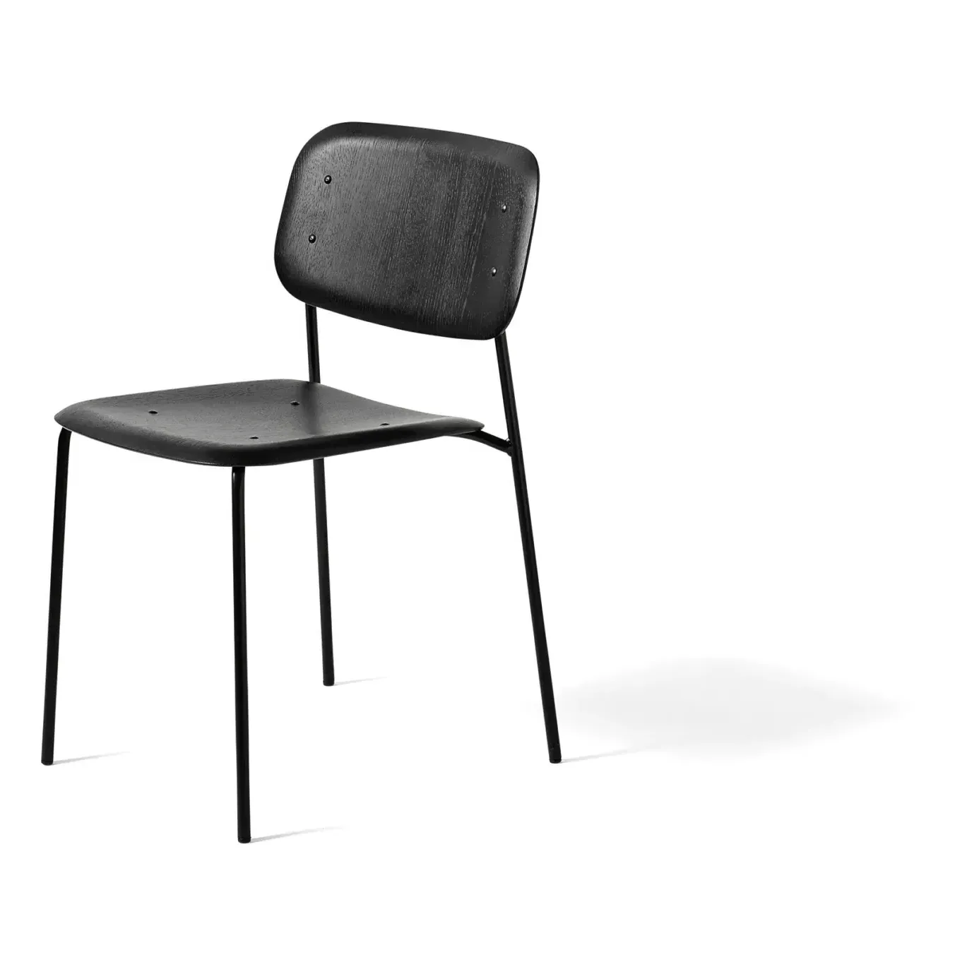 Soft Edge Wooden Chair - Black, Oak Plywood alternate view