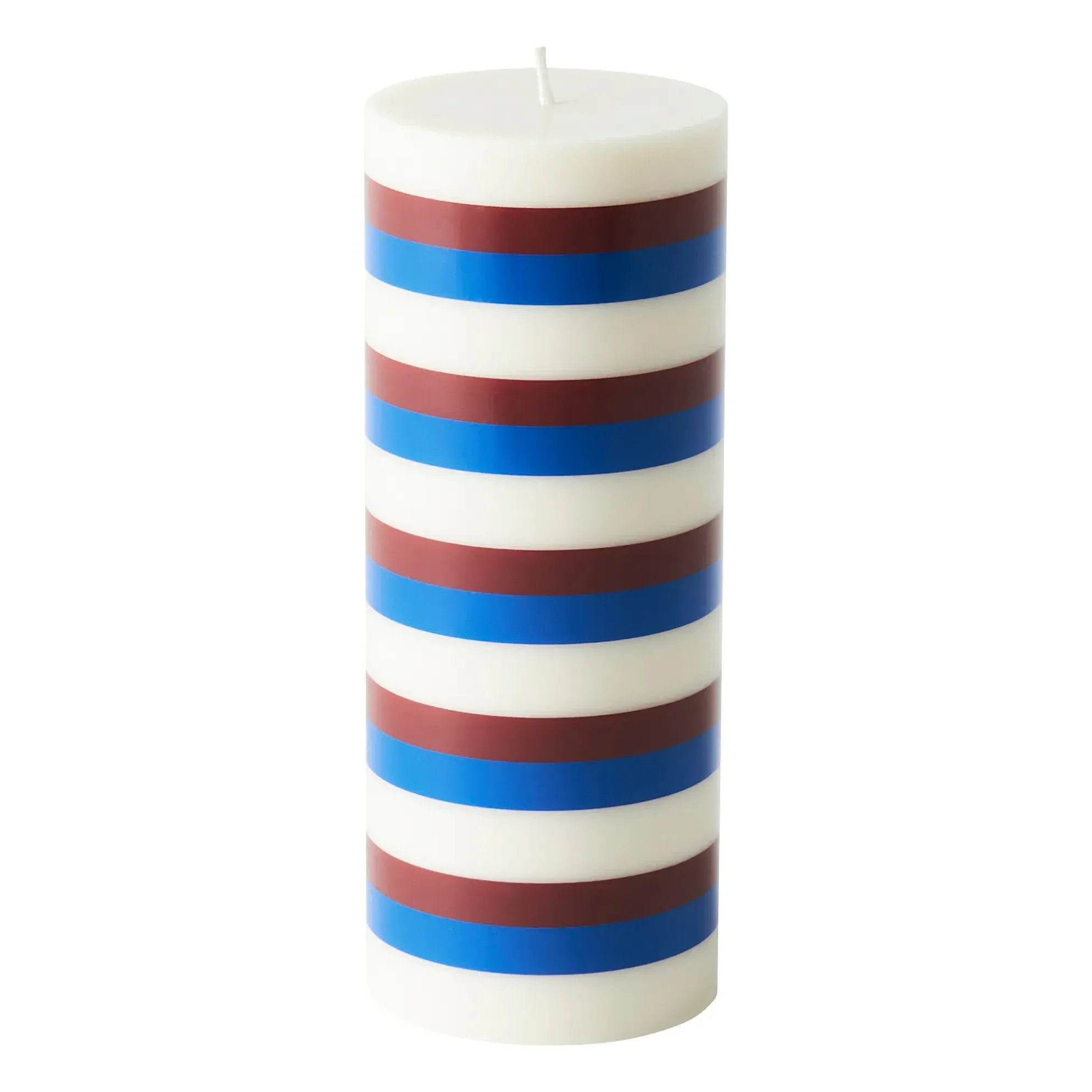 Striped Column Candle - Brown, Stearin Wax product