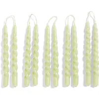 Swirl Mini Candles Set of 10 - Pale Green, Paraffin Wax alternate view