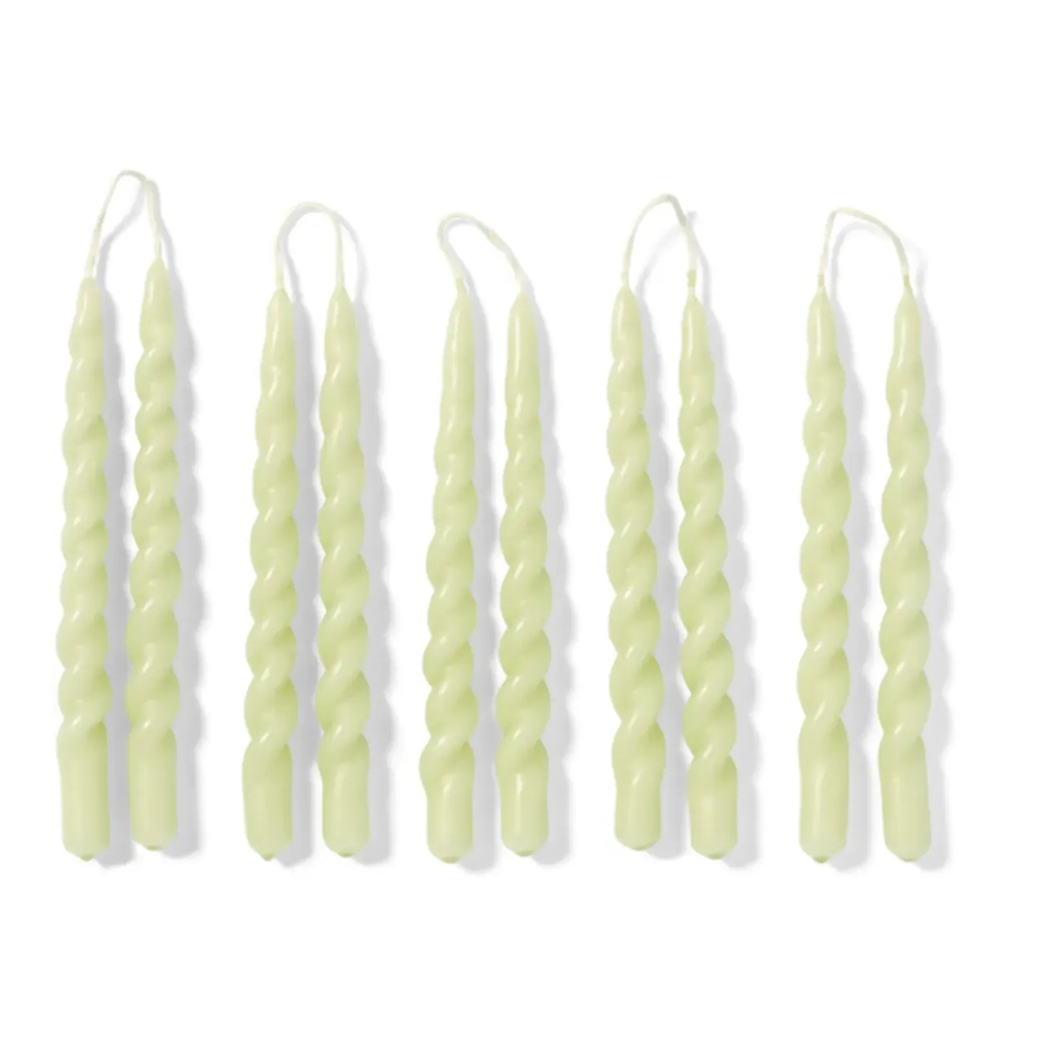 Swirl Mini Candles Set of 10 - Pale Green, Paraffin Wax product