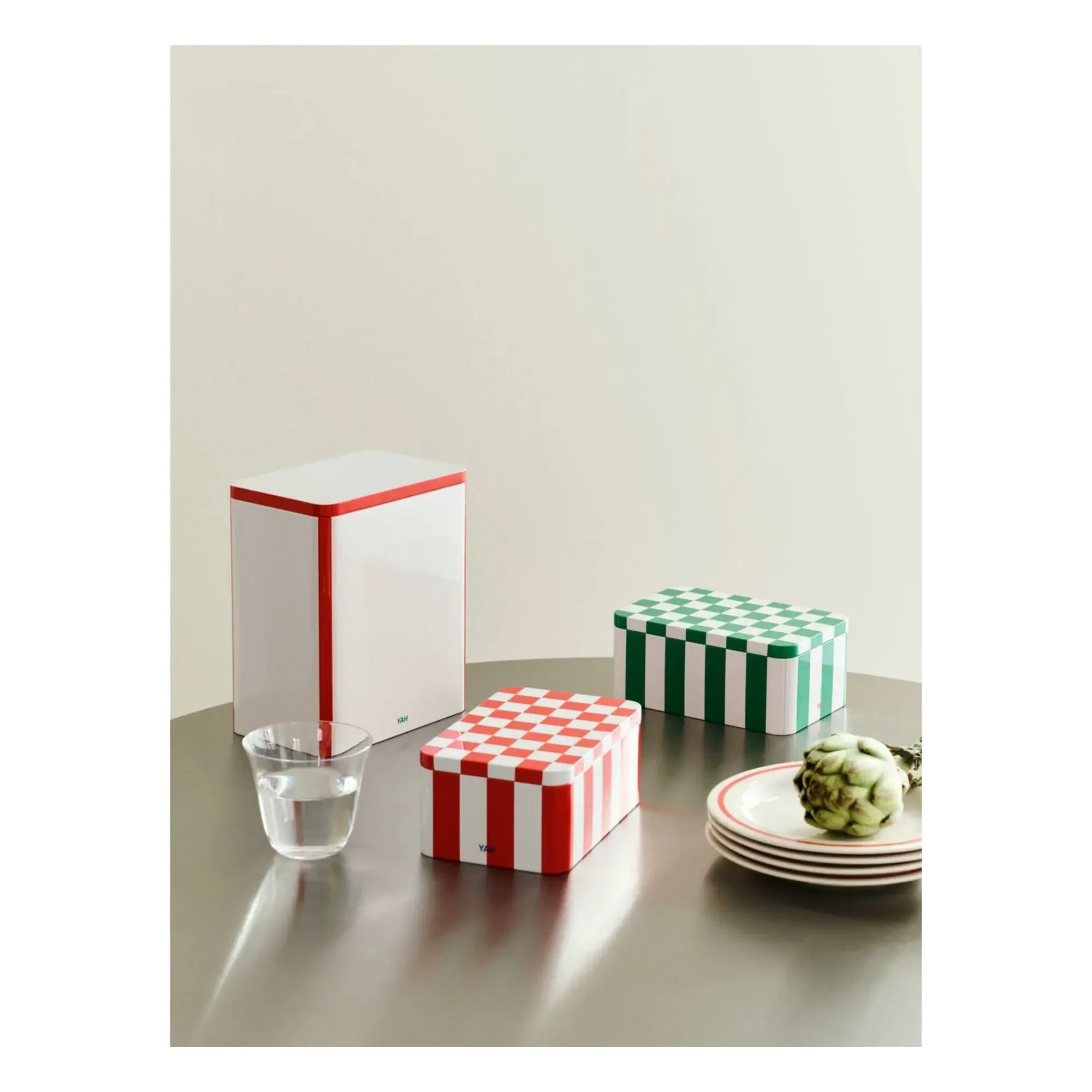 Tin Storage Box - Red, Tinplate alternate view