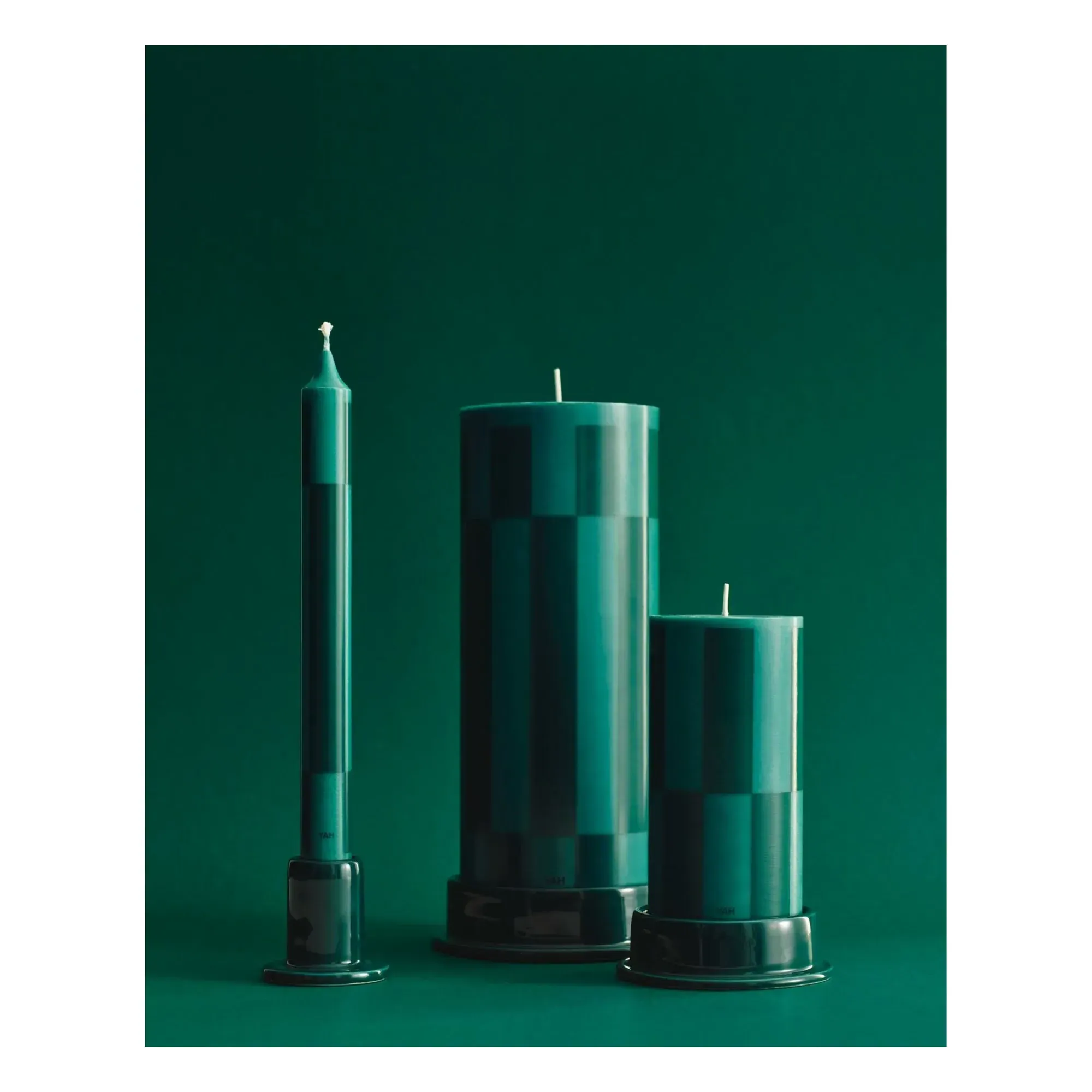 Tube Candlestick - Dark Green, Earthenware alternate view