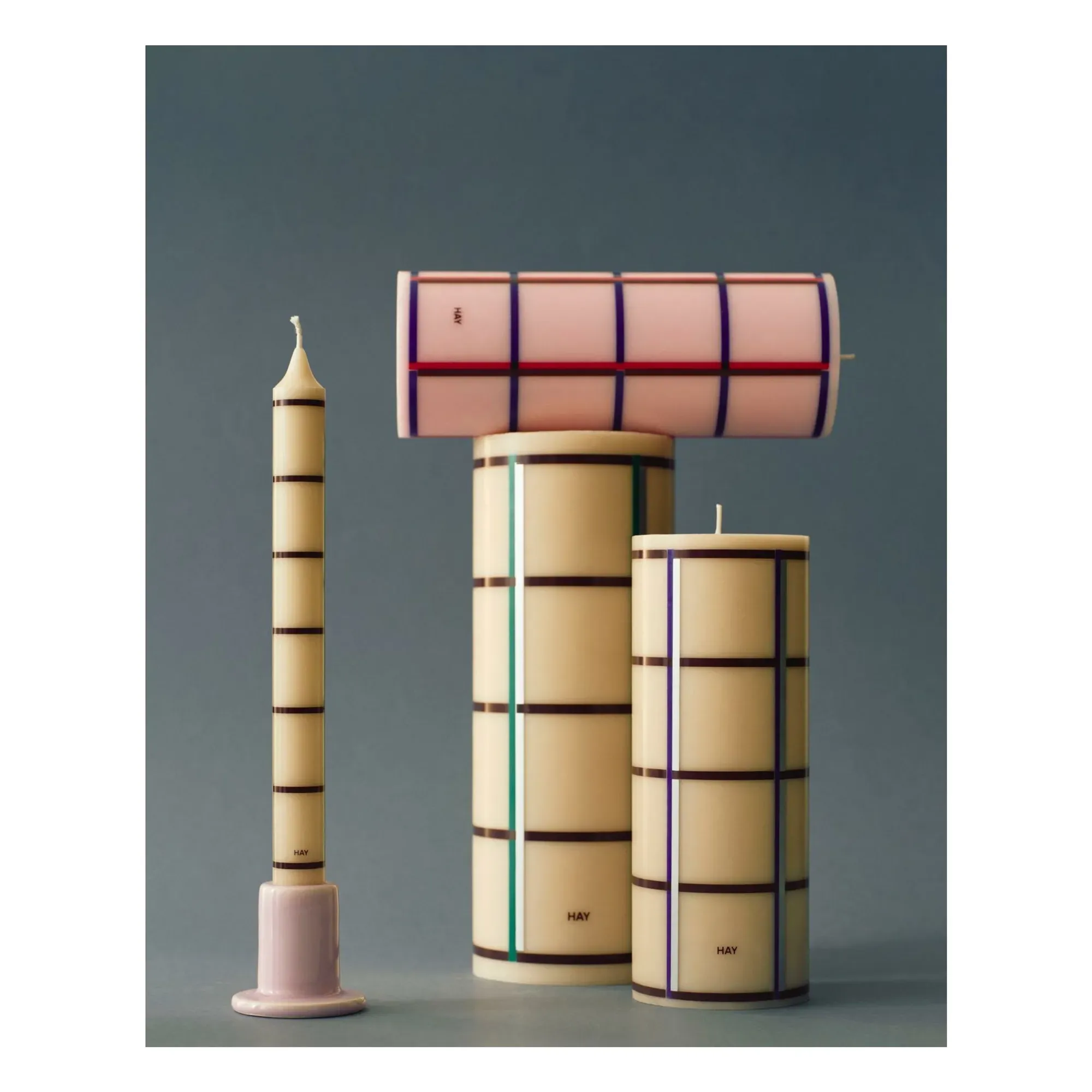 Tube Candlestick - Pale Pink, Earthenware alternate view