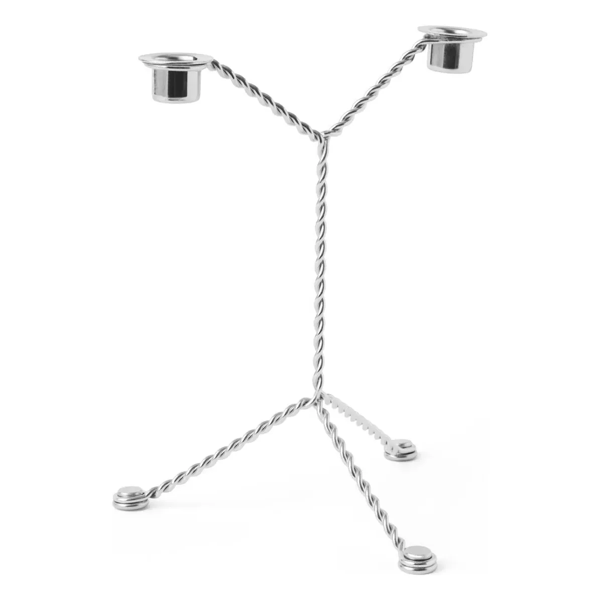 Wire Double Candleholder - Silver, Steel product