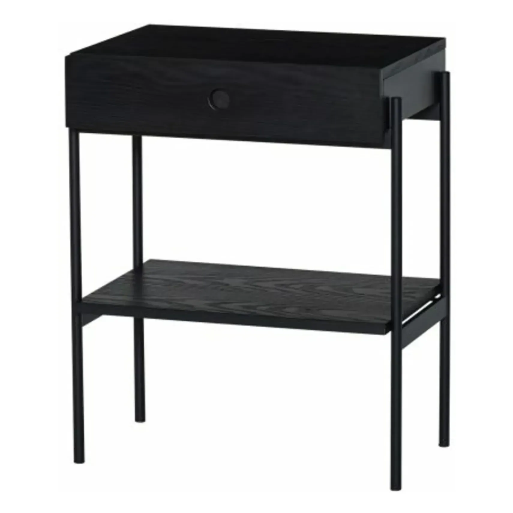 Bedside Table with Drawer - Black, Ash Veneer product