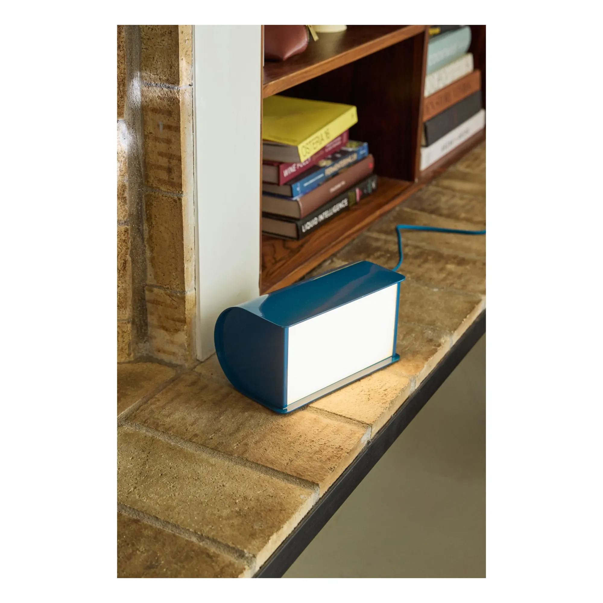 Book Table Lamp with Adjustable Light - Petrol Blue, Glass alternate view