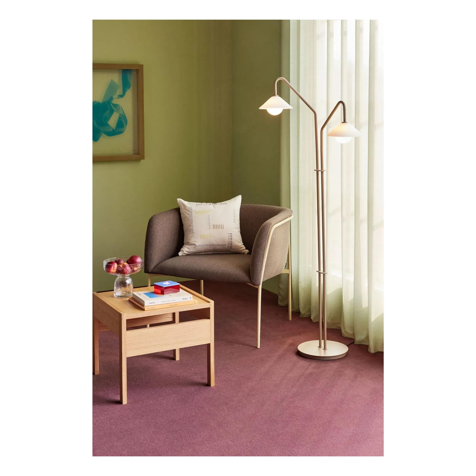 Como Floor Lamp with Adjustable Light Sources - Beige, Glass alternate view