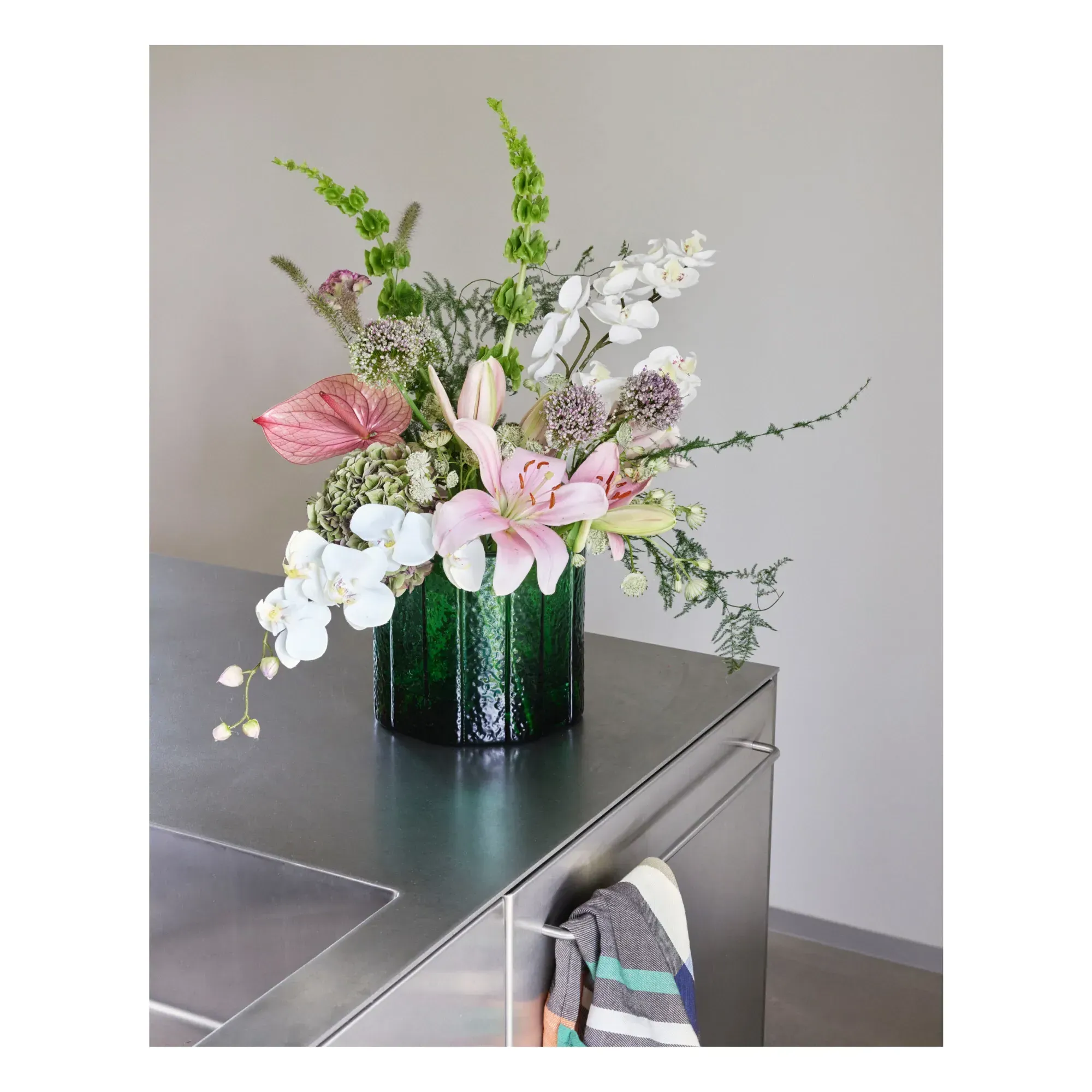 Emerald Hand Blown Glass Vase - Emerald Green alternate view