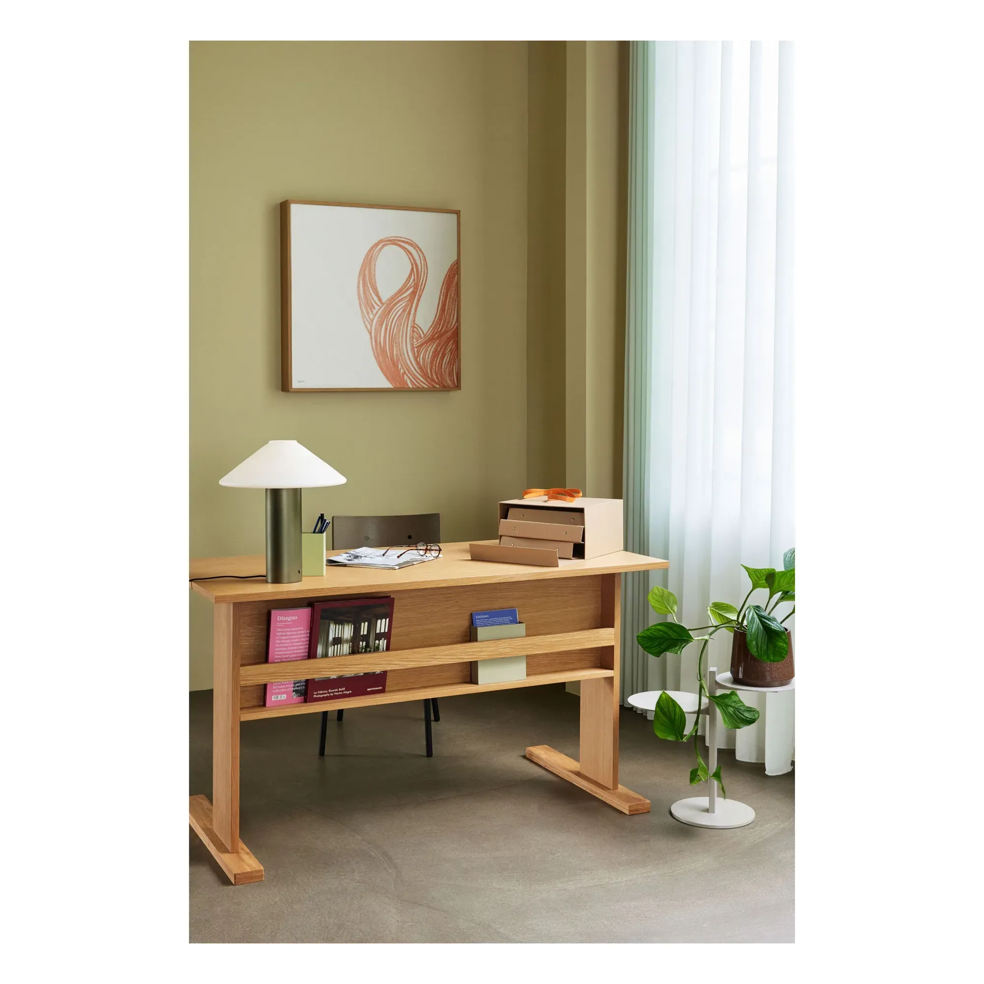 Forma Desk with Magazine Rack - Oak alternate view