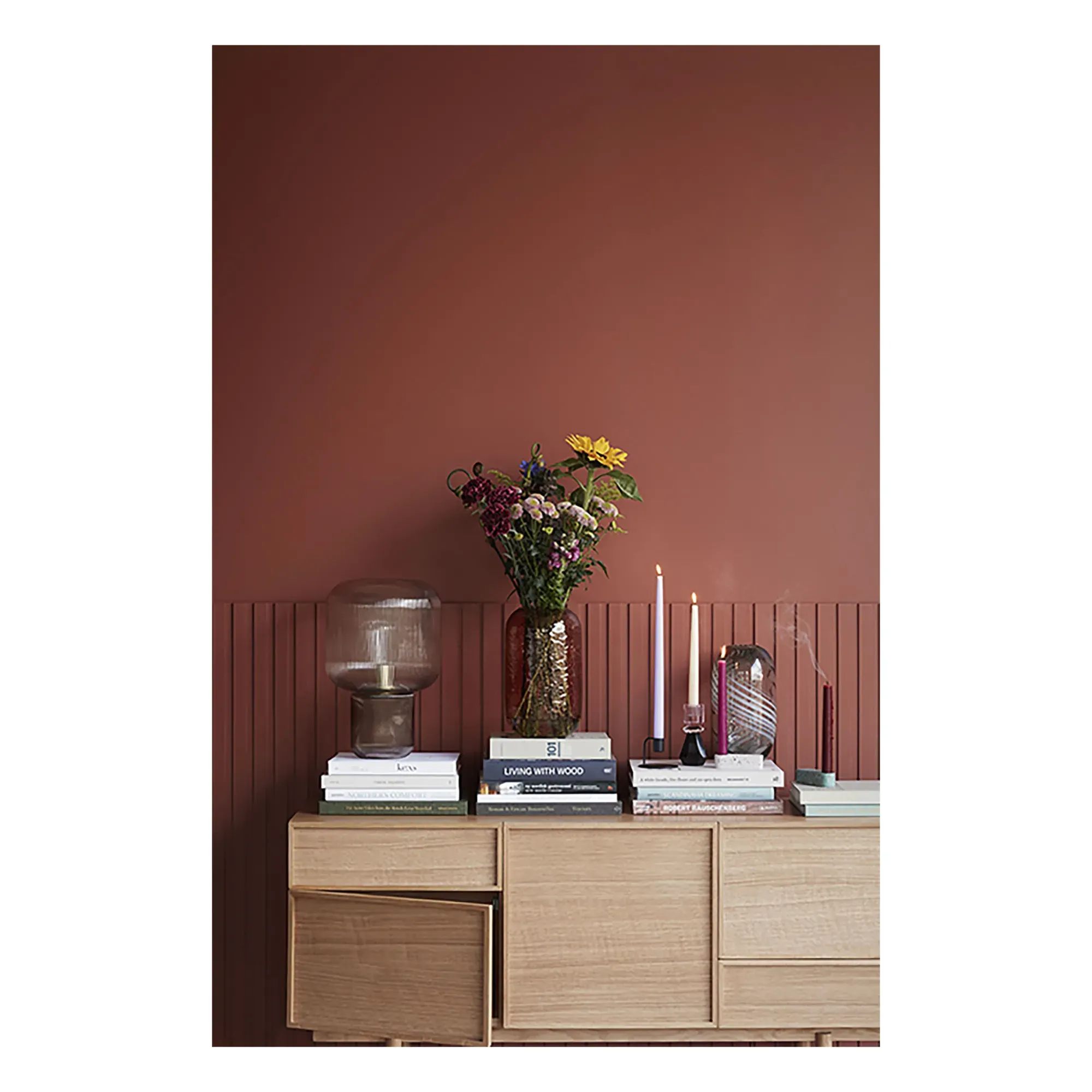 Hübsch Table Lamp - Ash Grey, Smoked Glass alternate view
