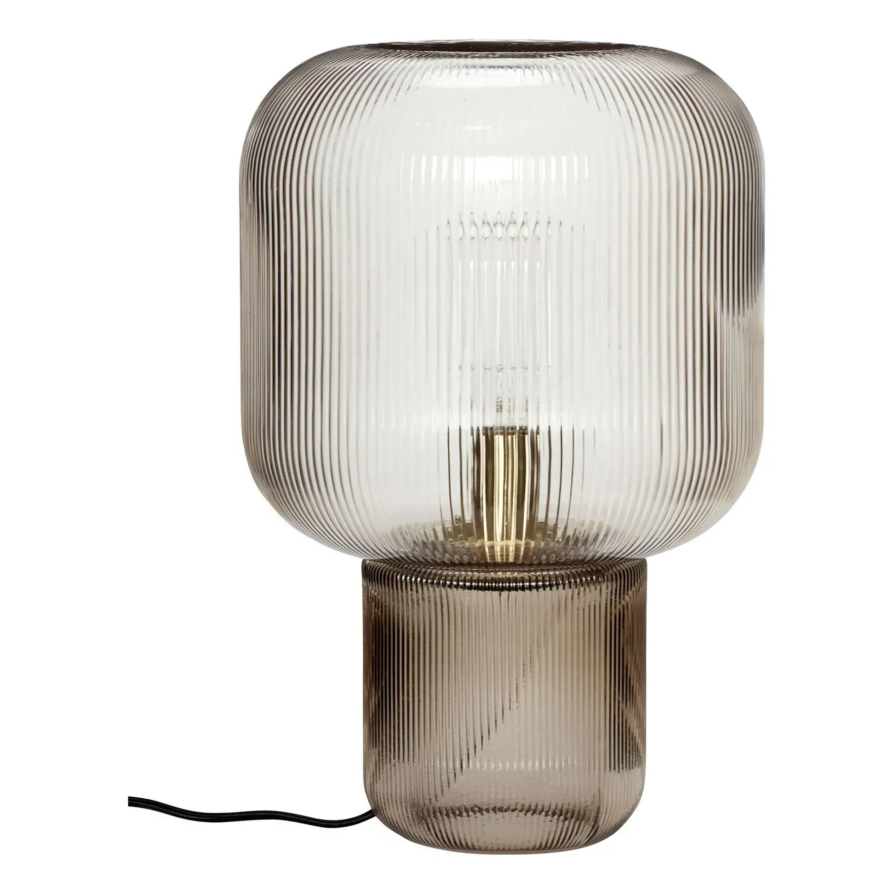 Hübsch Table Lamp - Ash Grey, Smoked Glass product