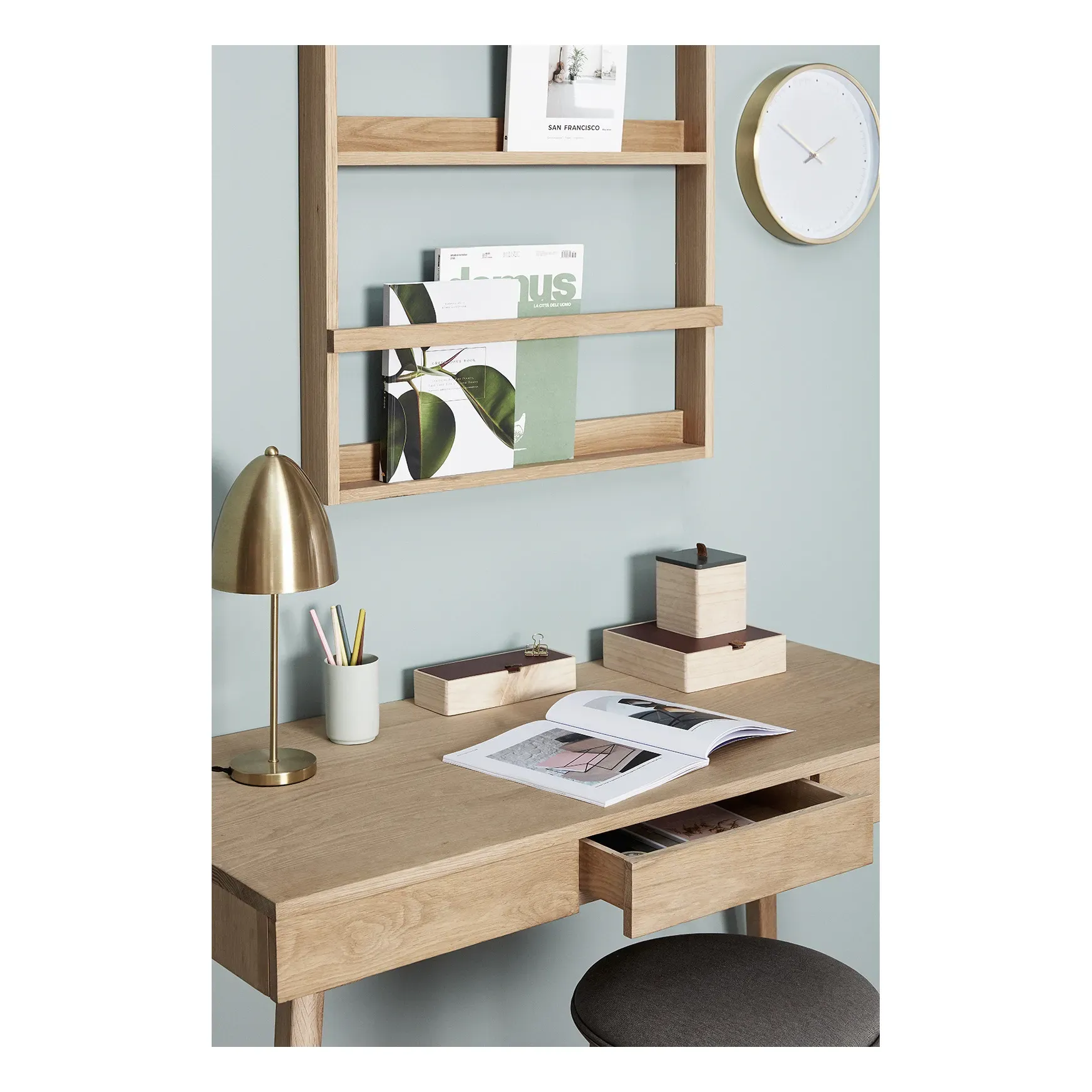 Hübsch Wall Storage Unit - Oak Wood alternate view