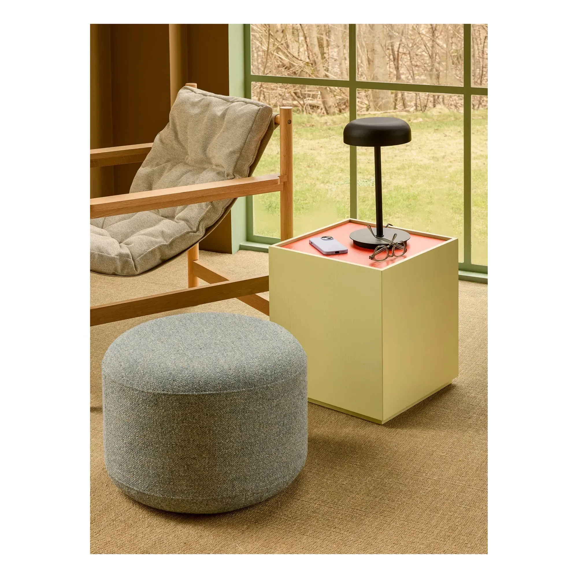 Heritage Armchair with Footrest - Beige, Oak alternate view