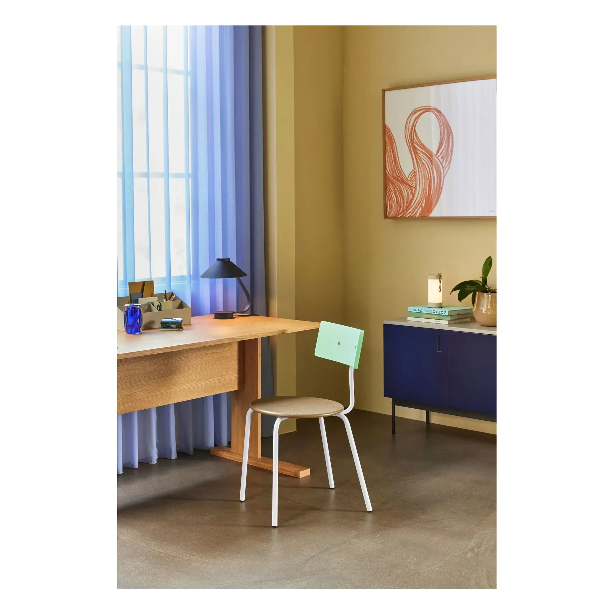Koi Dining Chair Set of 2 - Green, Ash Veneer alternate view