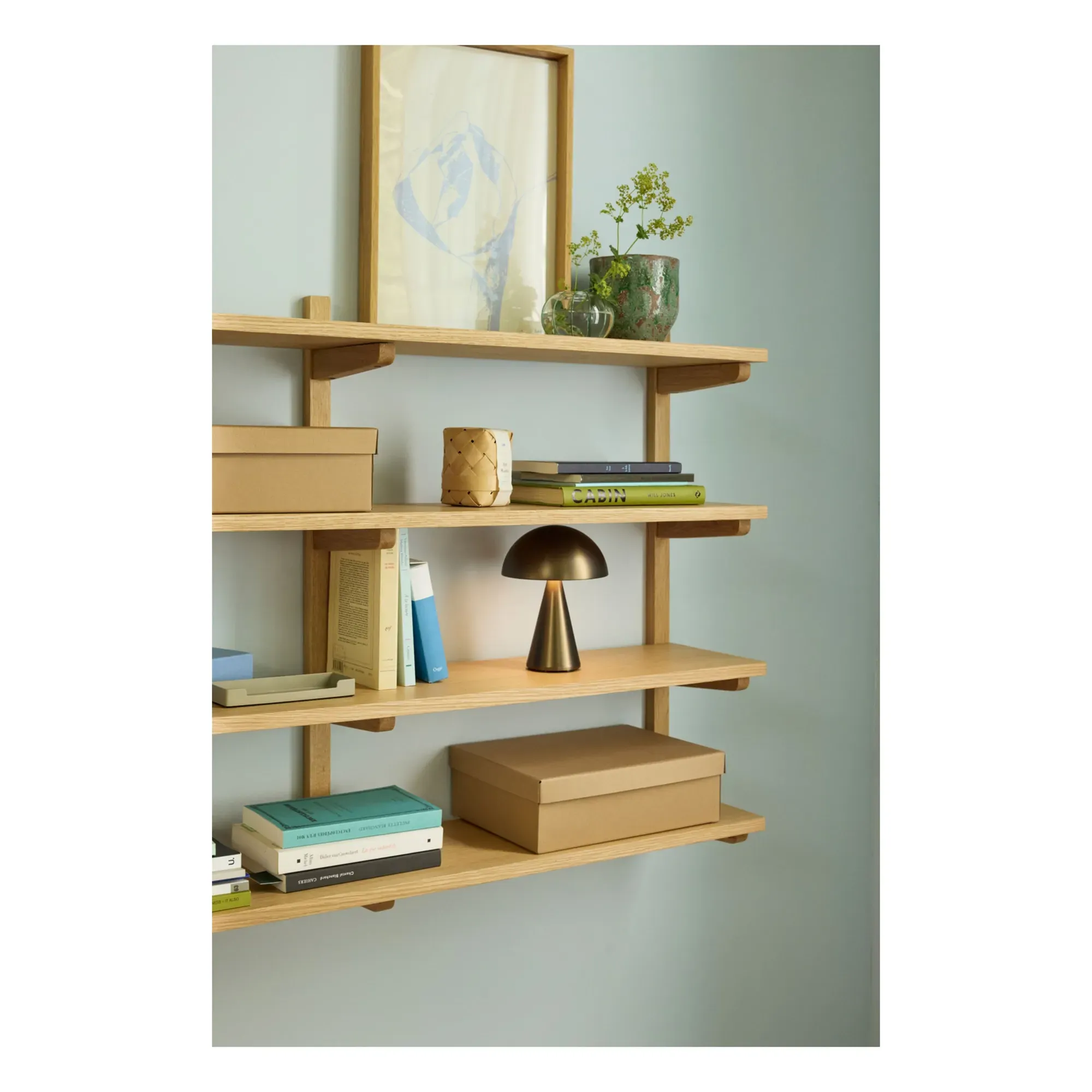 Long Wall-Mounted Shelf - Natural, Oak Veneer alternate view