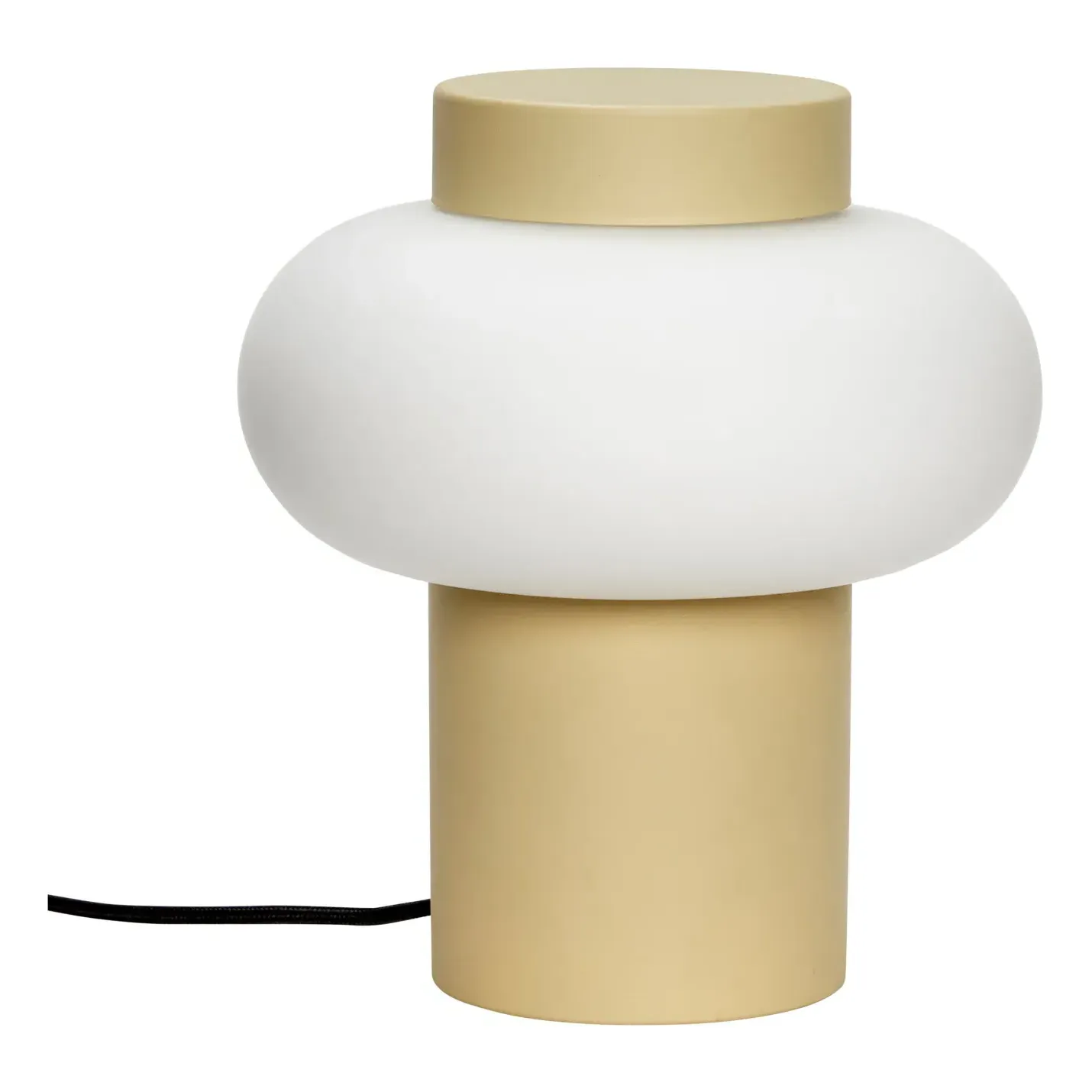 Metal and Glass Table Lamp - Pale Yellow product