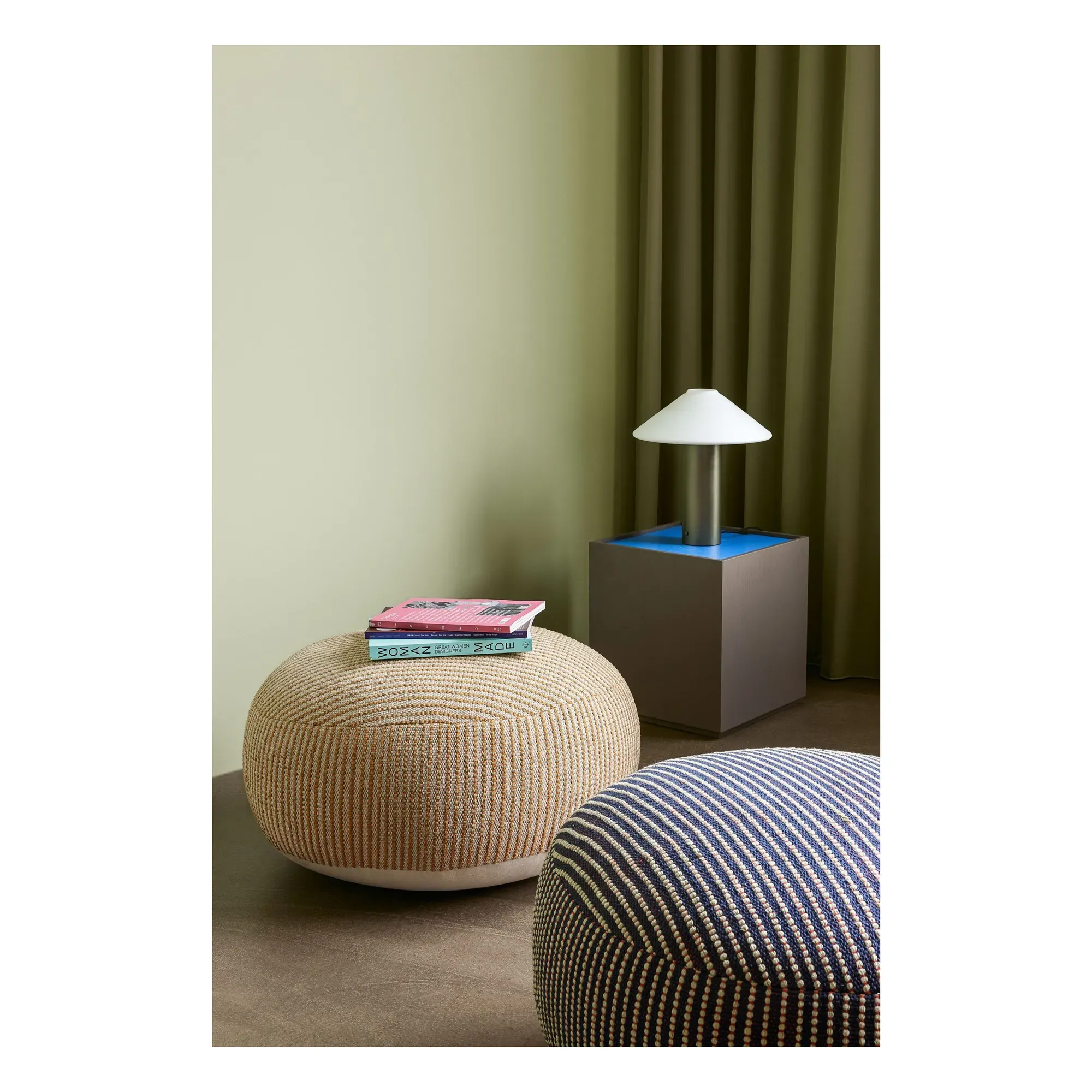 Mochi Round Pouffe - Orange, Cotton alternate view