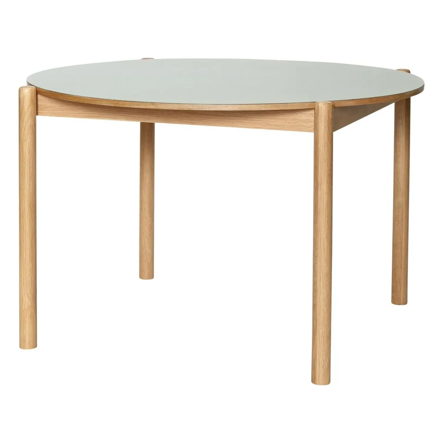 Oblique Round Dining Table - Light Grey, Linoleum & Oak product