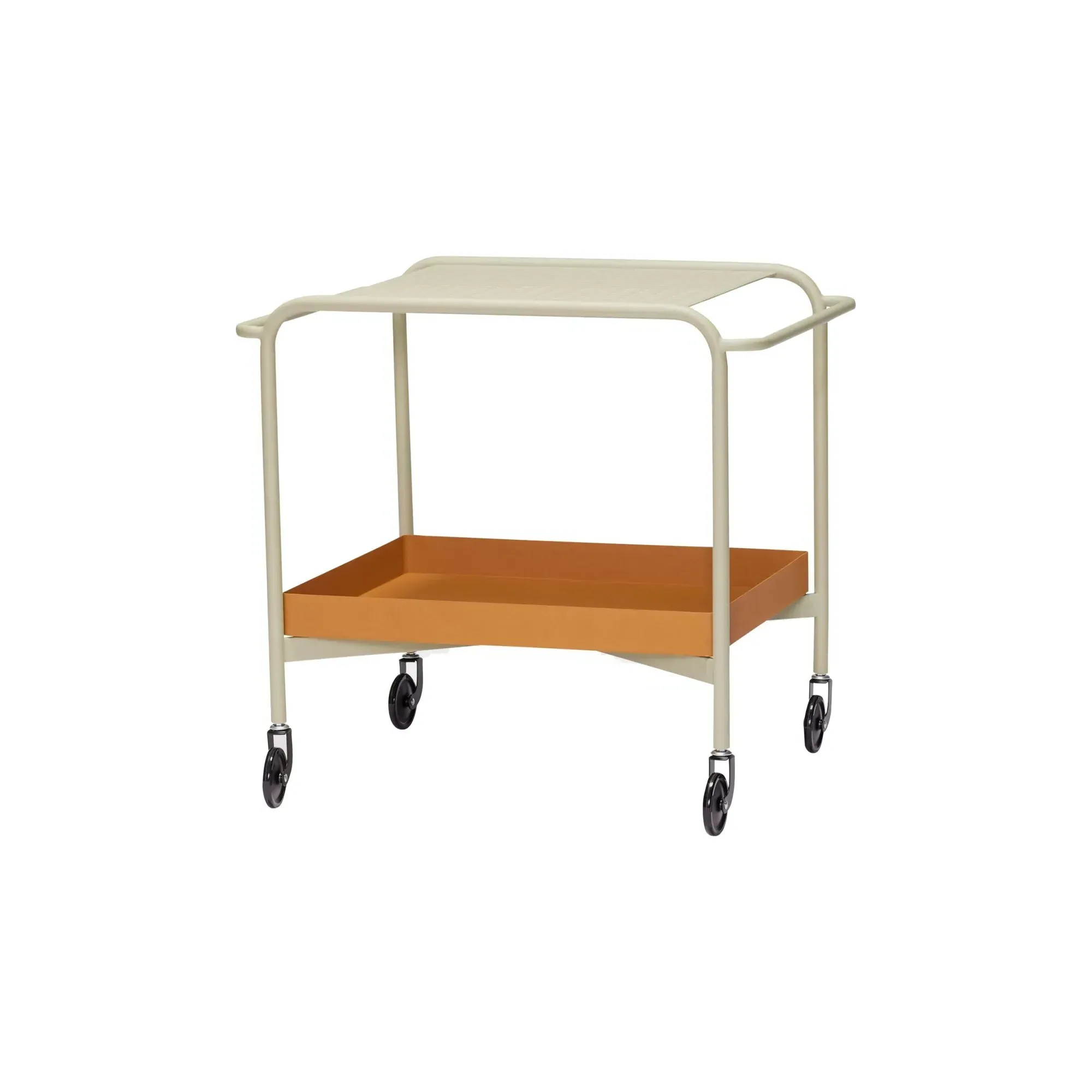 Push Steel Mesh Side Cart on Wheels - Beige product
