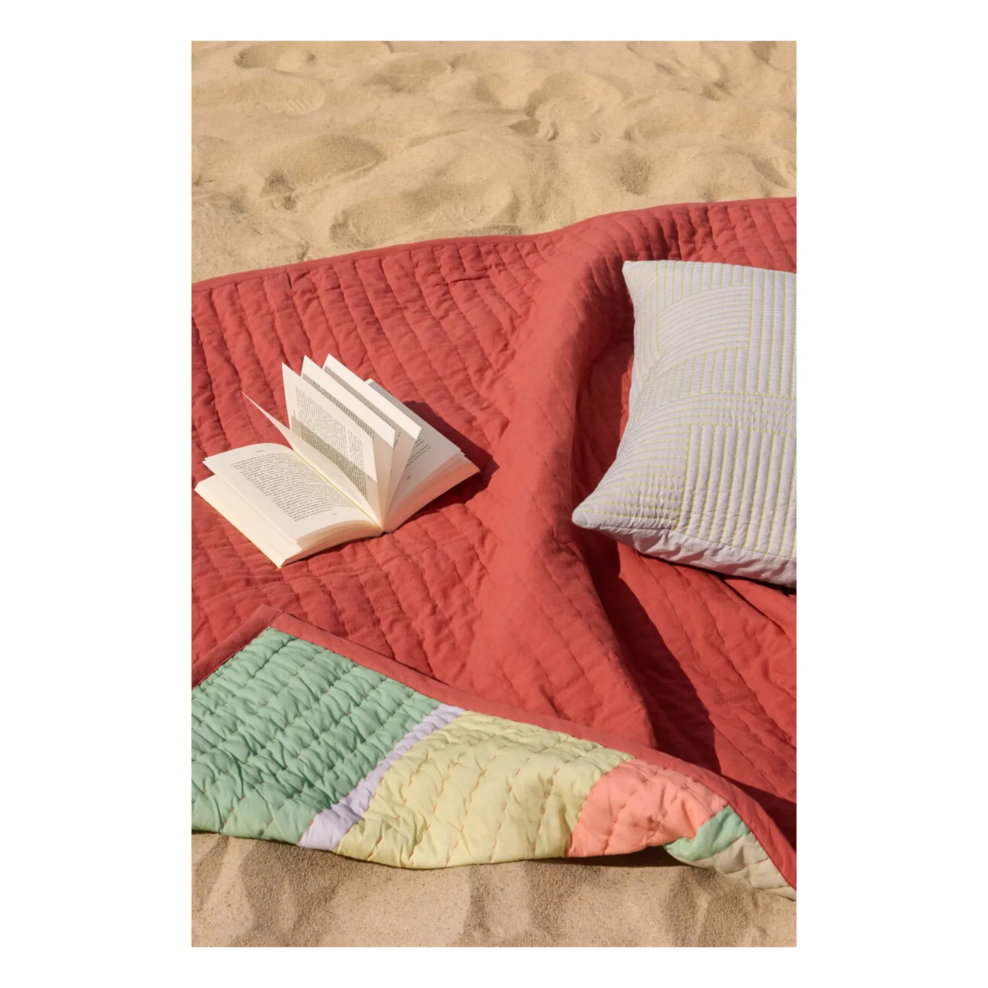 Quilted Cotton Blanket - Orange alternate view
