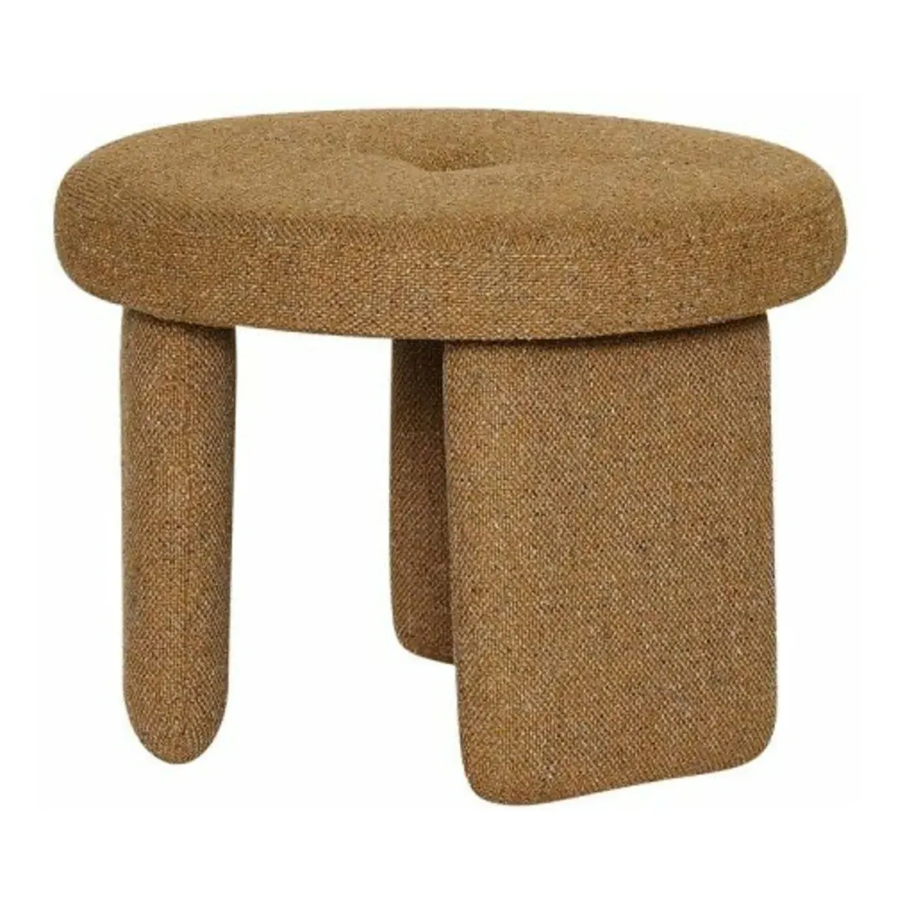 Roccoco Round Pouffe - Ochre, Polyester product