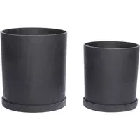 Set of 2 Planters - Black, Polystone alternate view
