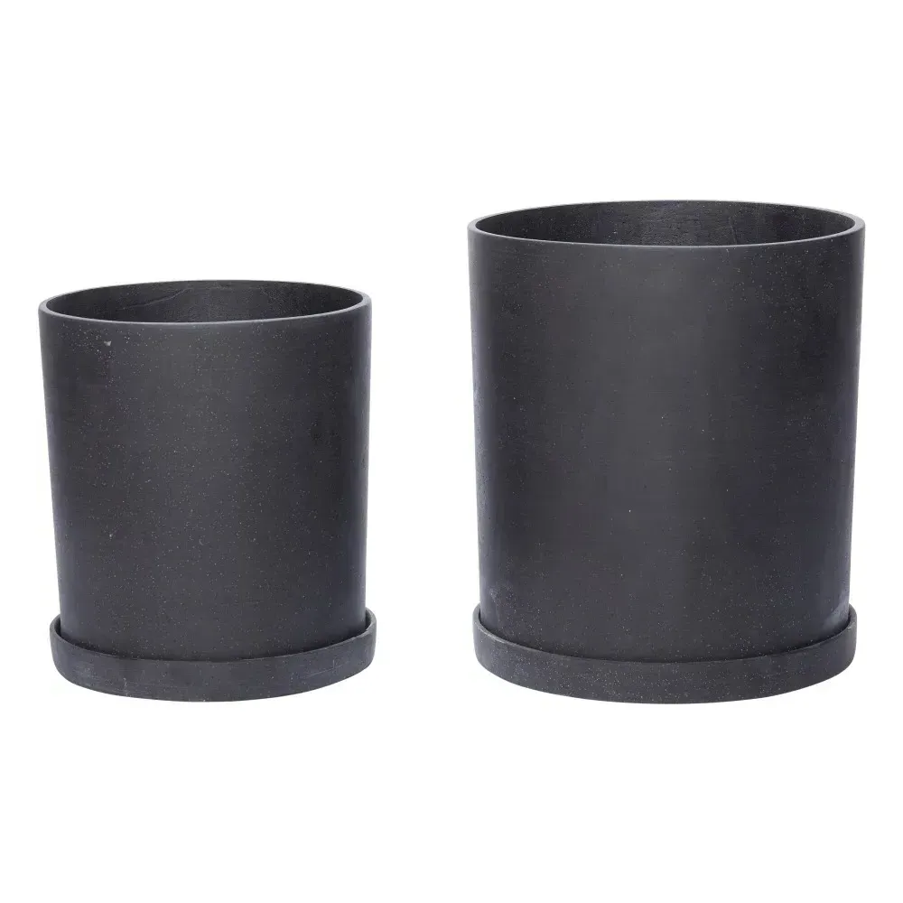Set of 2 Planters - Black, Polystone product