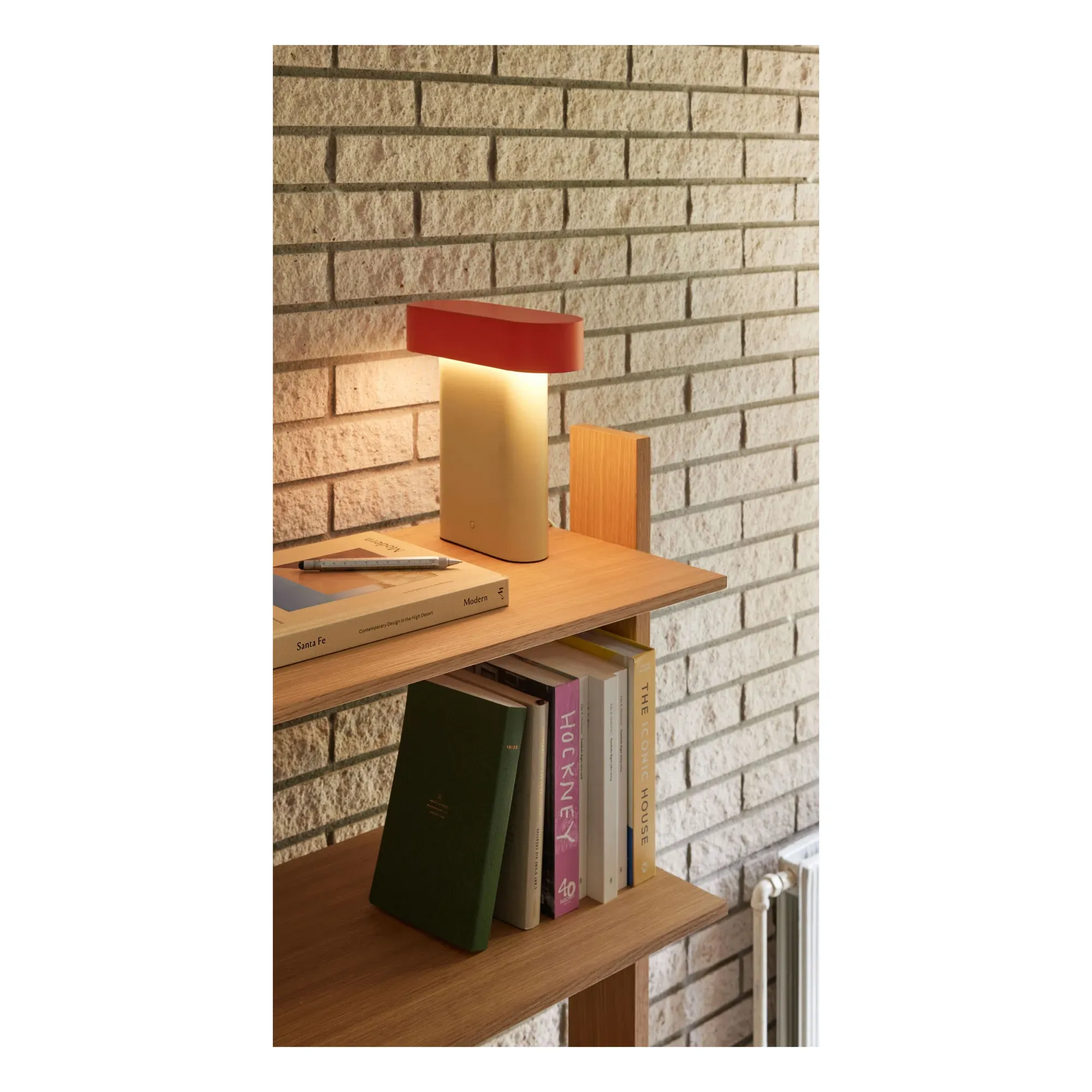 Sleek Table Lamp with Dimmer - Red, Iron alternate view