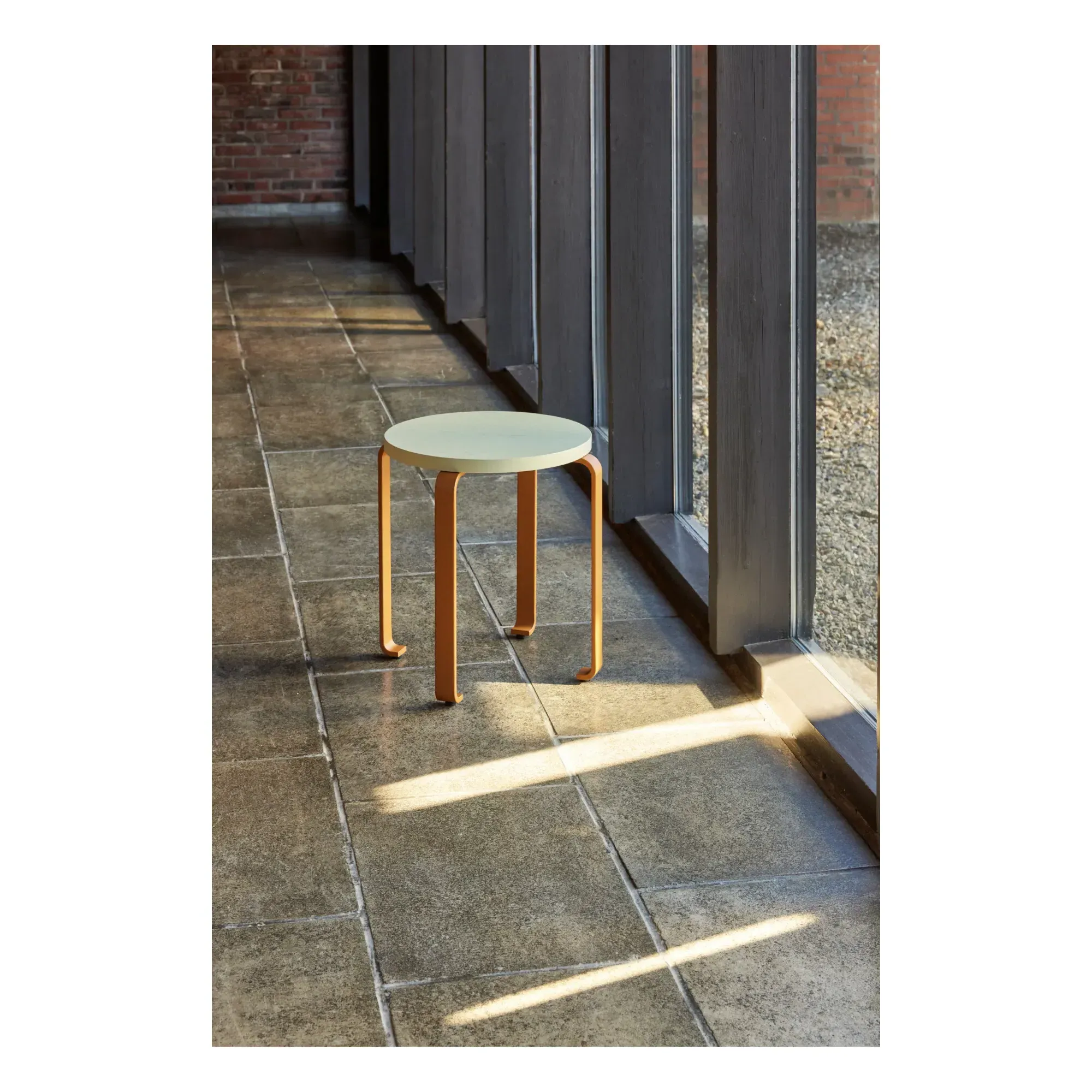 Smile Round Stool - Orange, Ash Wood alternate view