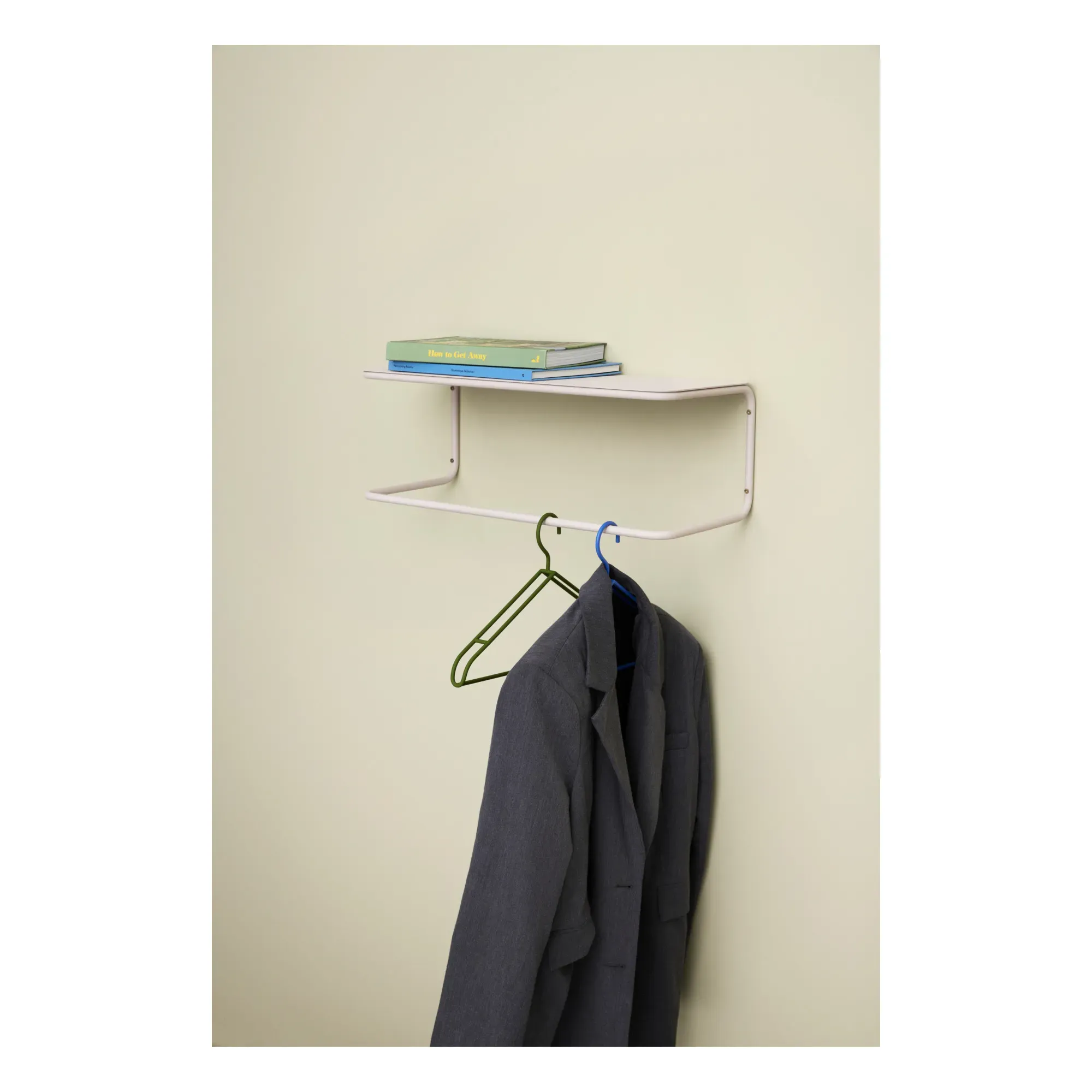 Welcome Wall-Mounted Shelf with Hanging Rail - Sand, Iron alternate view