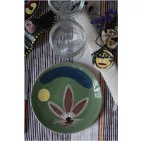 Daphné Flower Ceramic Plate - Green alternate view