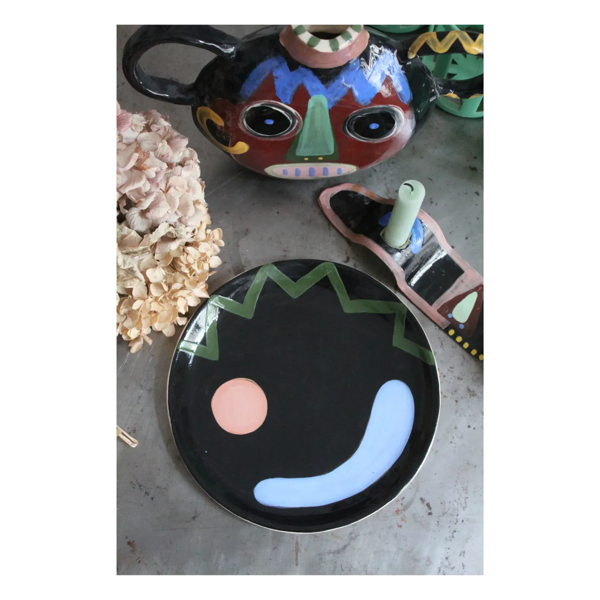 Milos Ceramic Plate - Black alternate view