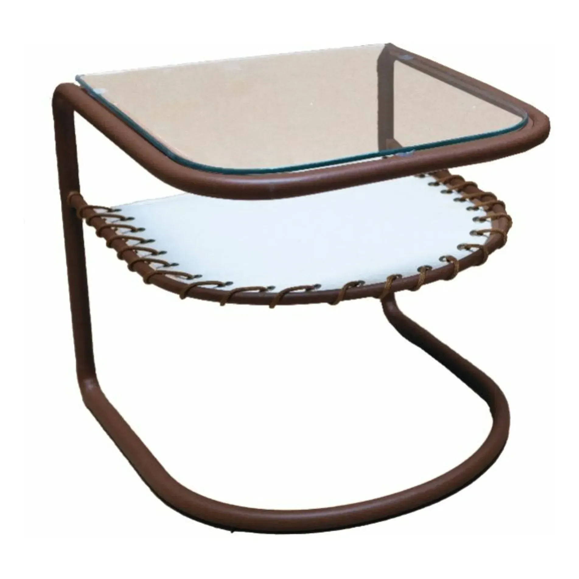 Campo Side Table with Glass Top - Ecru, Iron product