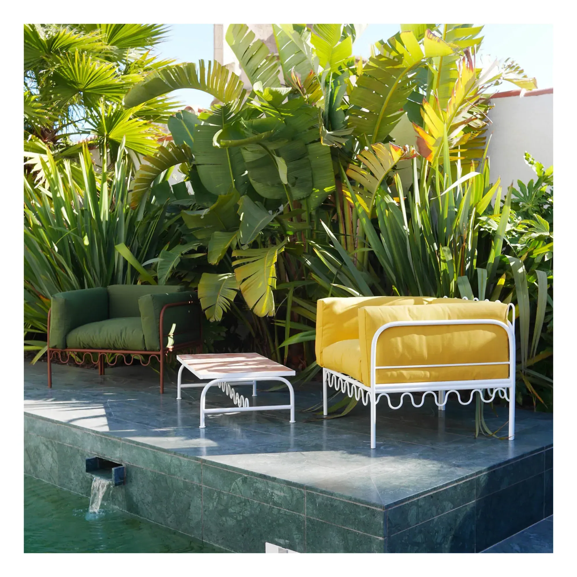 Dolores Outdoor Lounge Chair - Gold, Waterproof Fabric alternate view