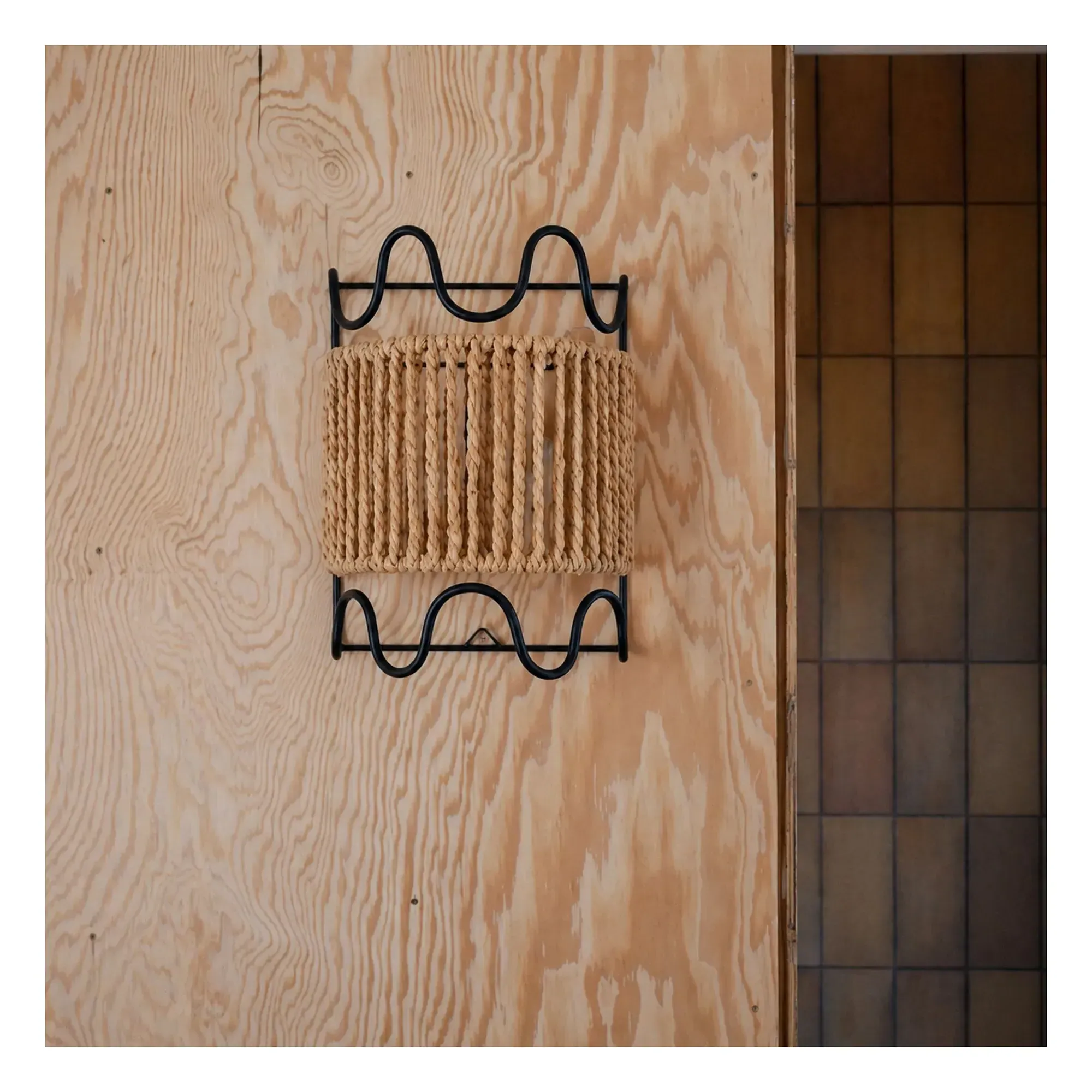 Dolores Wall Light - Black, Raffia alternate view