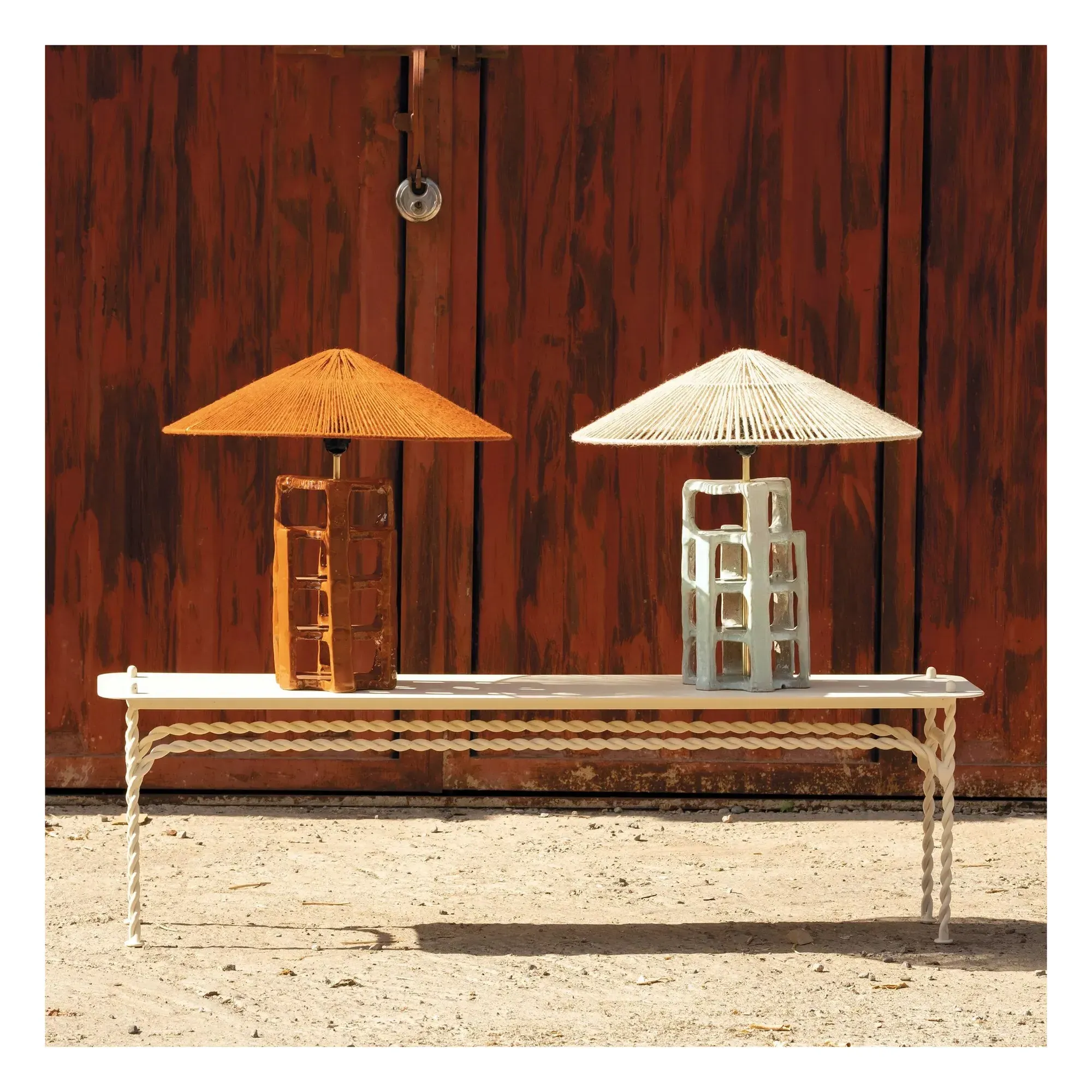Piz Ceramic Table Lamp - Light Blue, Terracotta alternate view