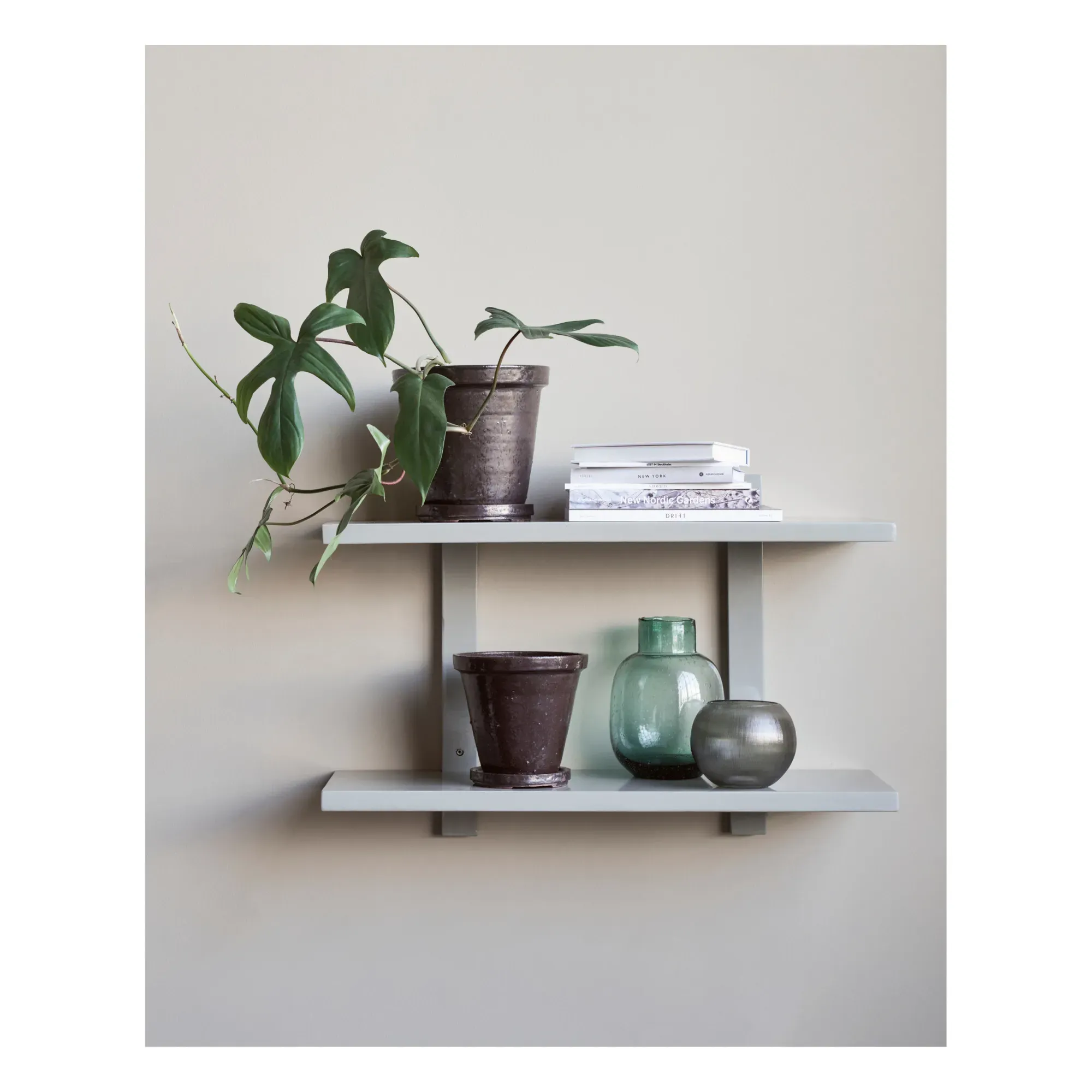 Sheo 2 Tier Shelf - Grey, Acacia Wood alternate view