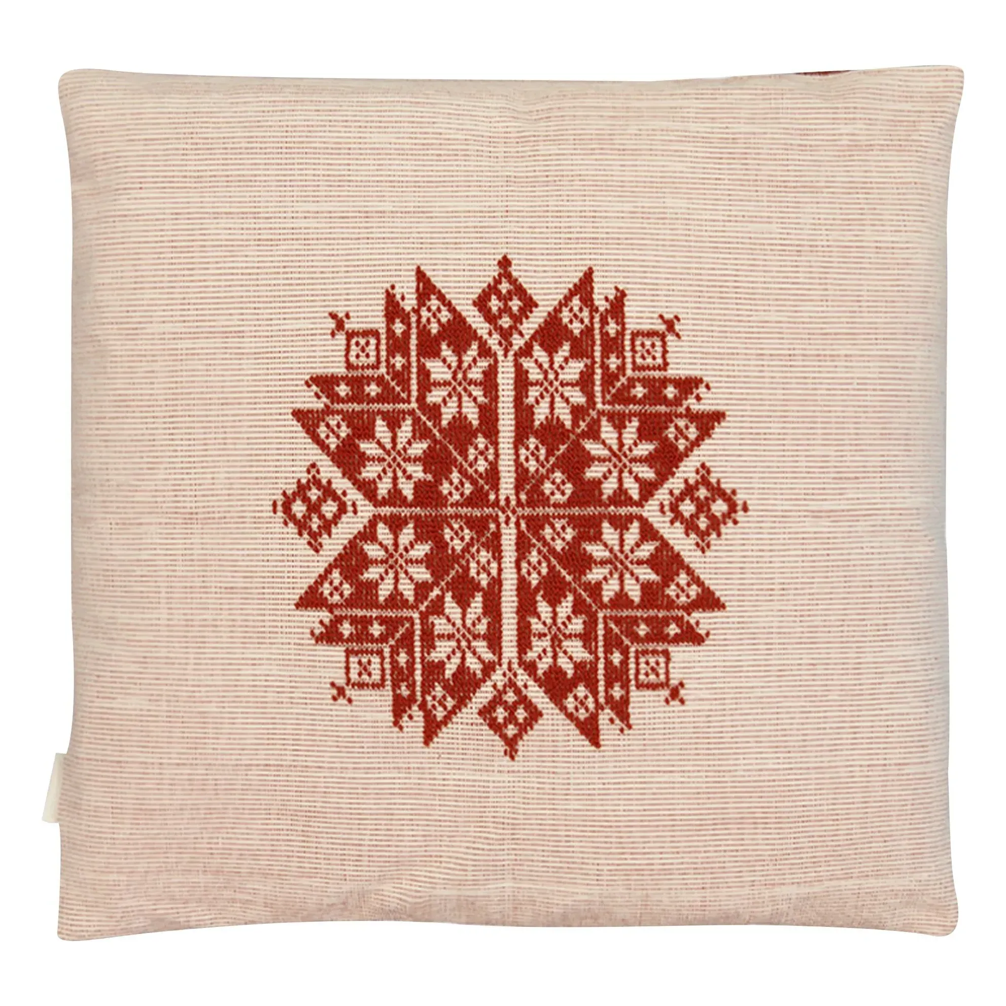 Agusta Embroidered Cushion - Brick Red, Cotton Linen product