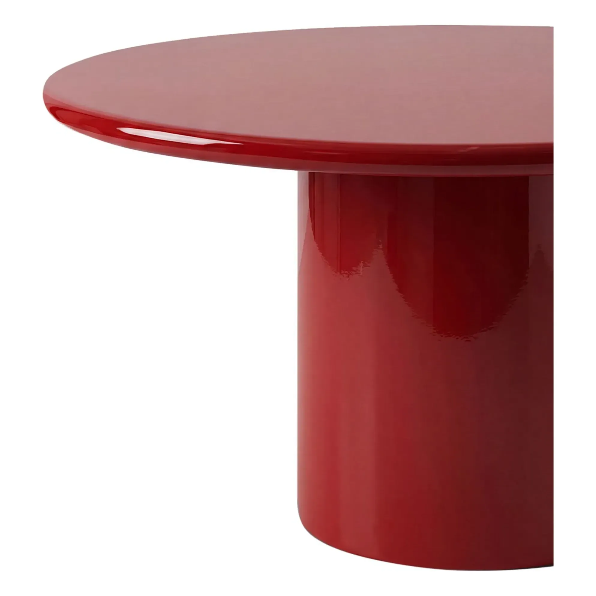 Amendoeira Round Dining Table - Carmine Red, Lacquered Wood alternate view