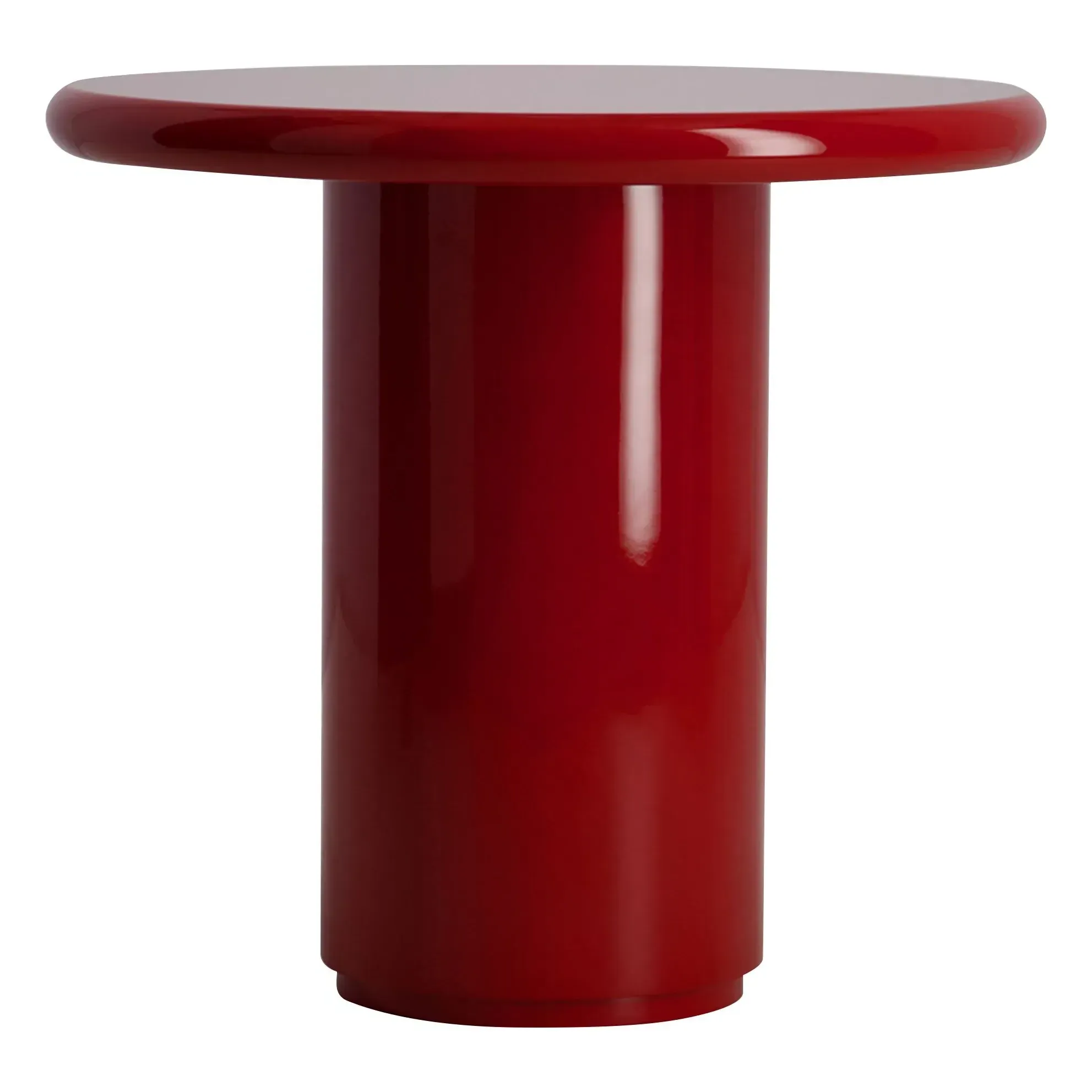 Amendoeira Round Side Table - Carmine Red, Lacquered Wood alternate view