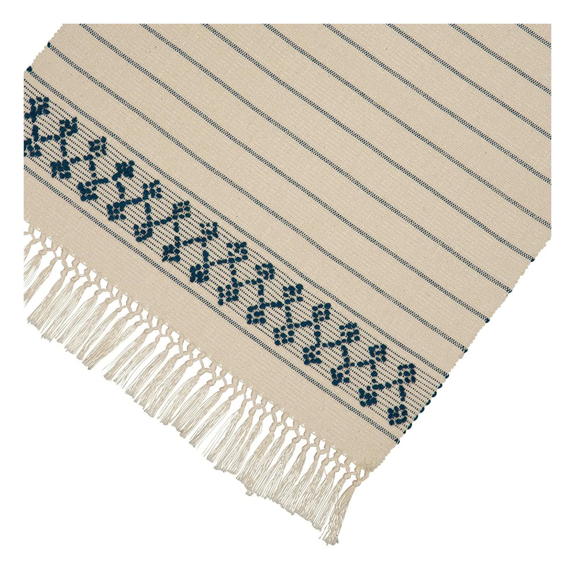 Amélia Embroidered Place Mat - Blue, Cotton-Linen alternate view