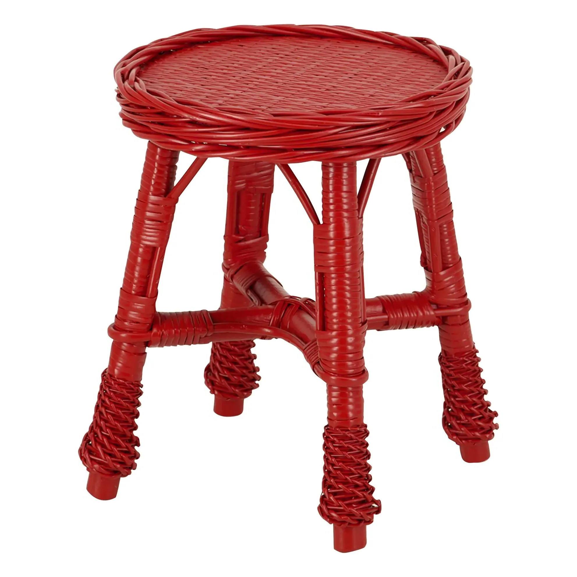 Furnas Woven Stool - Red, Wicker product