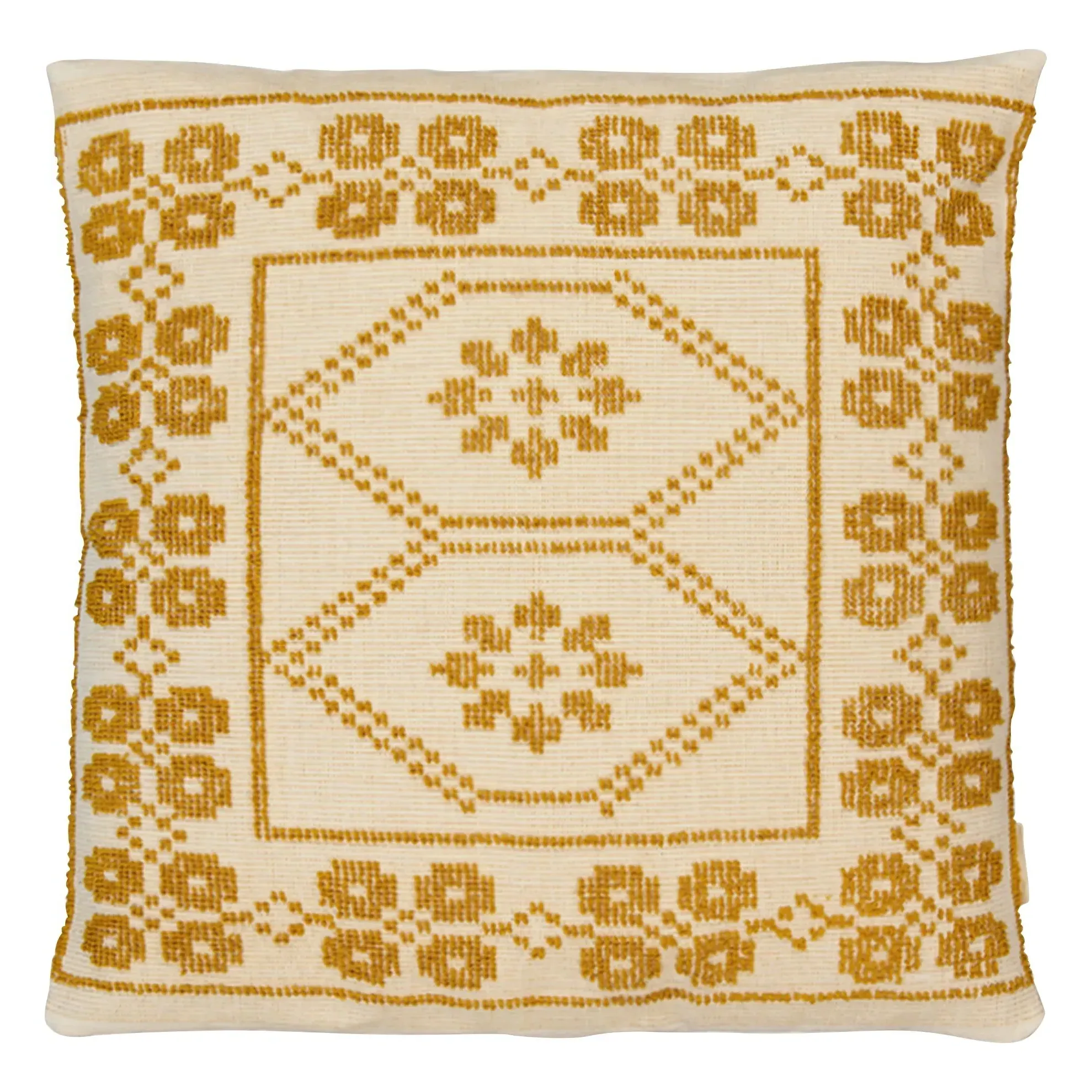 Inês Embroidered Cushion - Yellow, Cotton Linen product