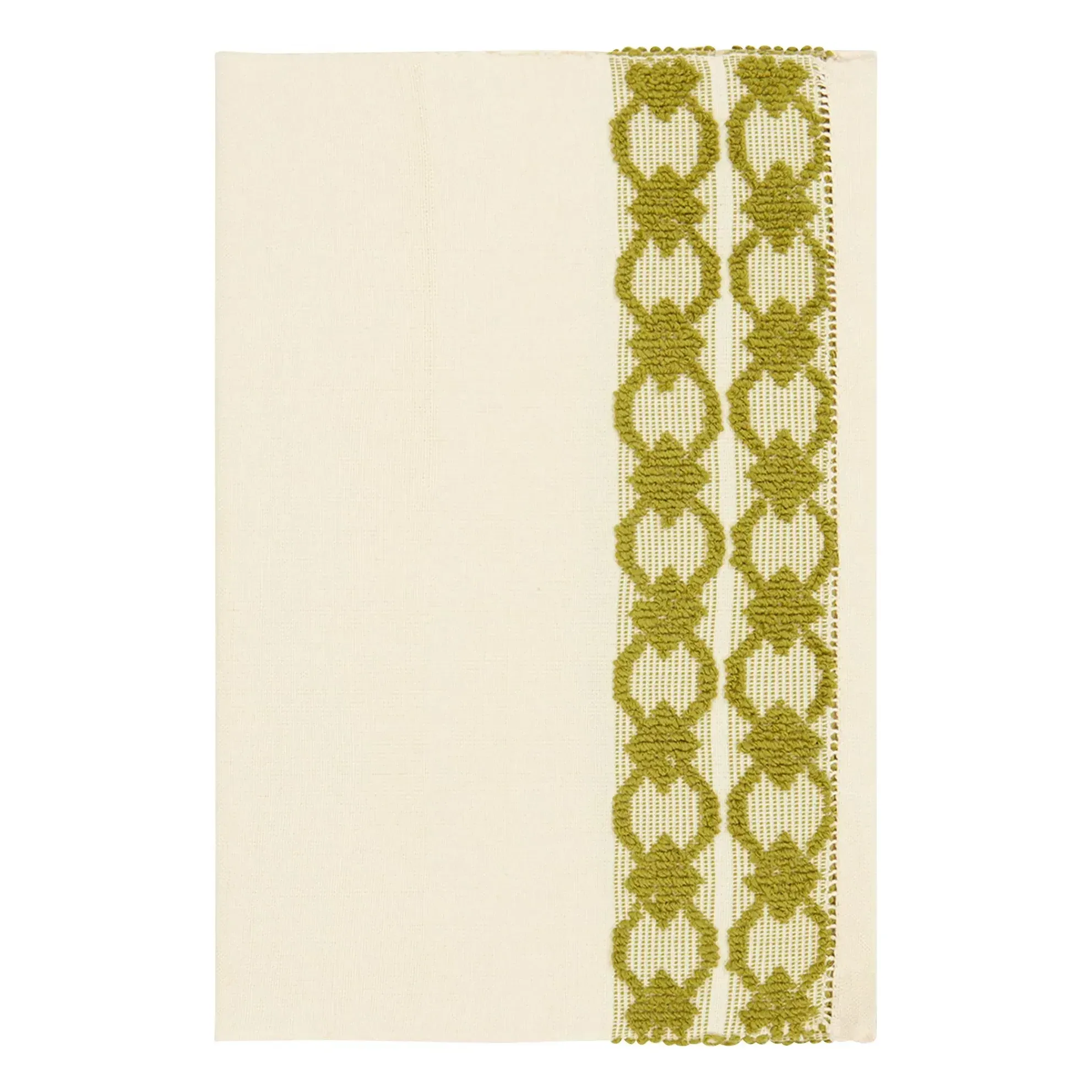 Isabel Embroidered Placemat - Green, Cotton Linen alternate view
