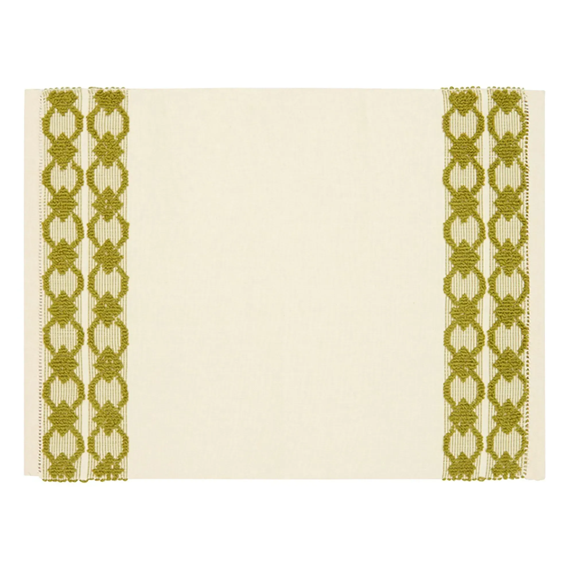 Isabel Embroidered Placemat - Green, Cotton Linen product